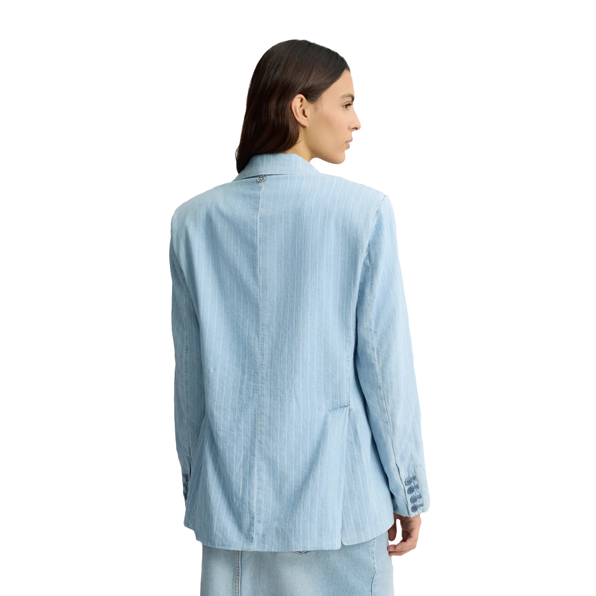 Blazer Donna in denim gessato - Image 3