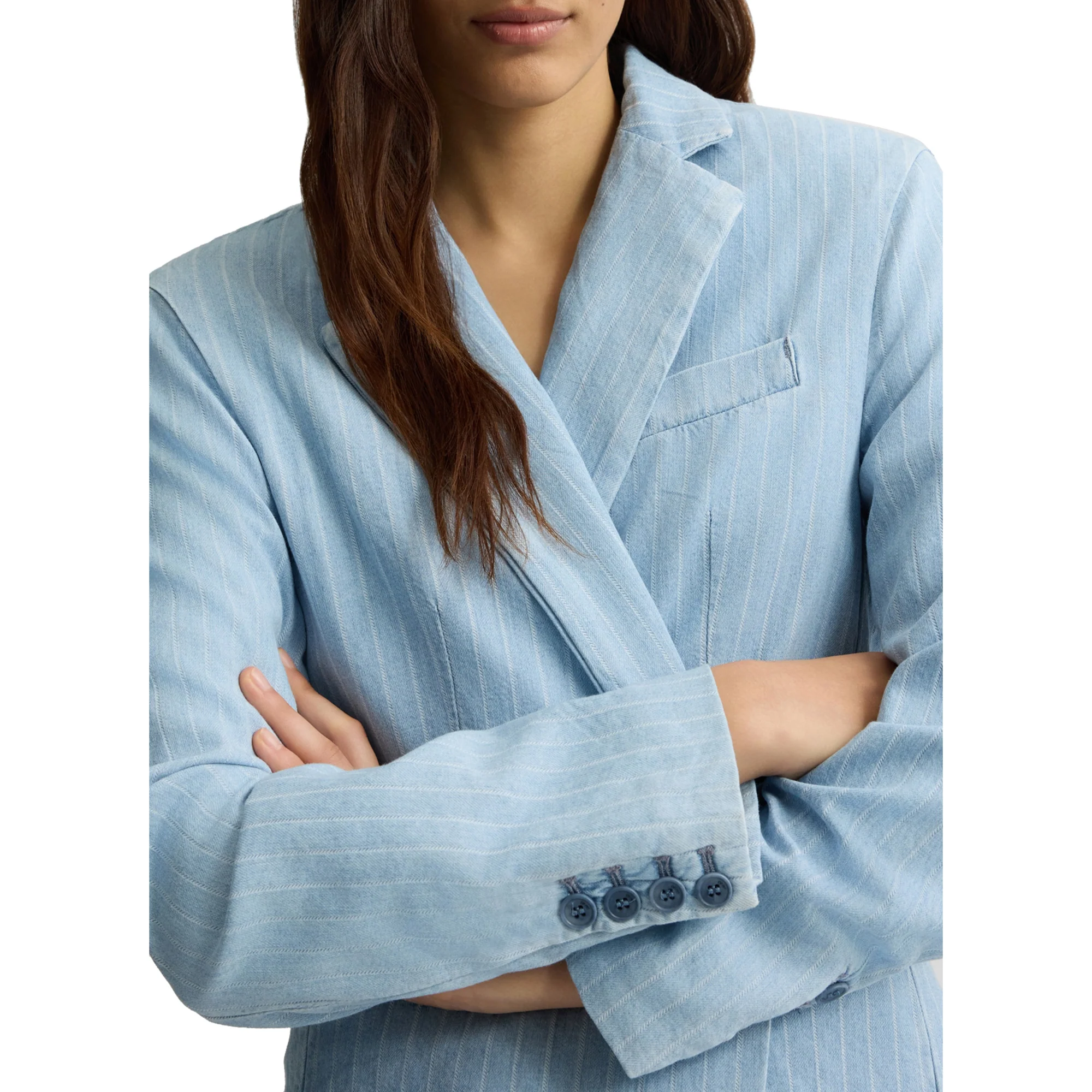 Blazer Donna in denim gessato - Image 4