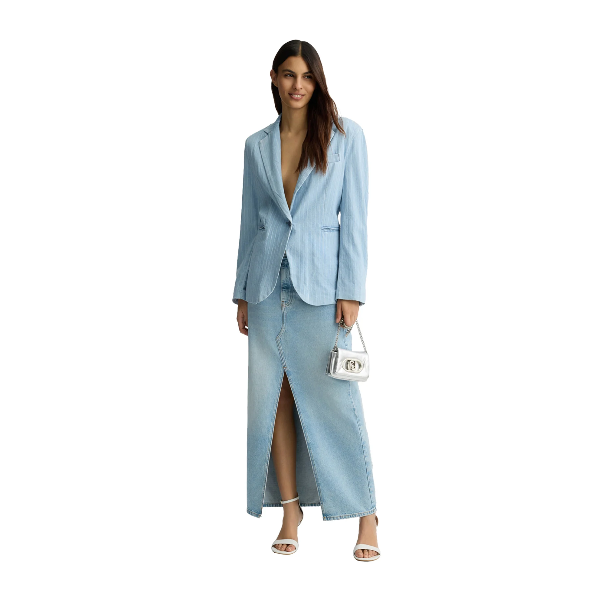 Blazer Donna in denim gessato - Image 5