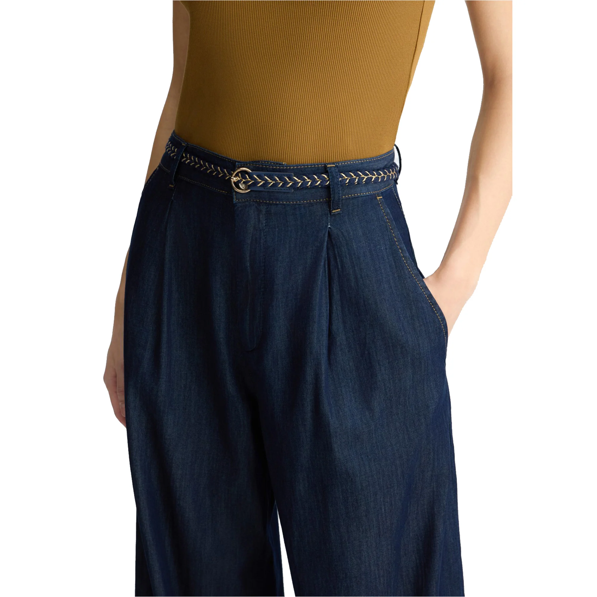 Jeans Donna a gamba ampia e vita alta - Image 4