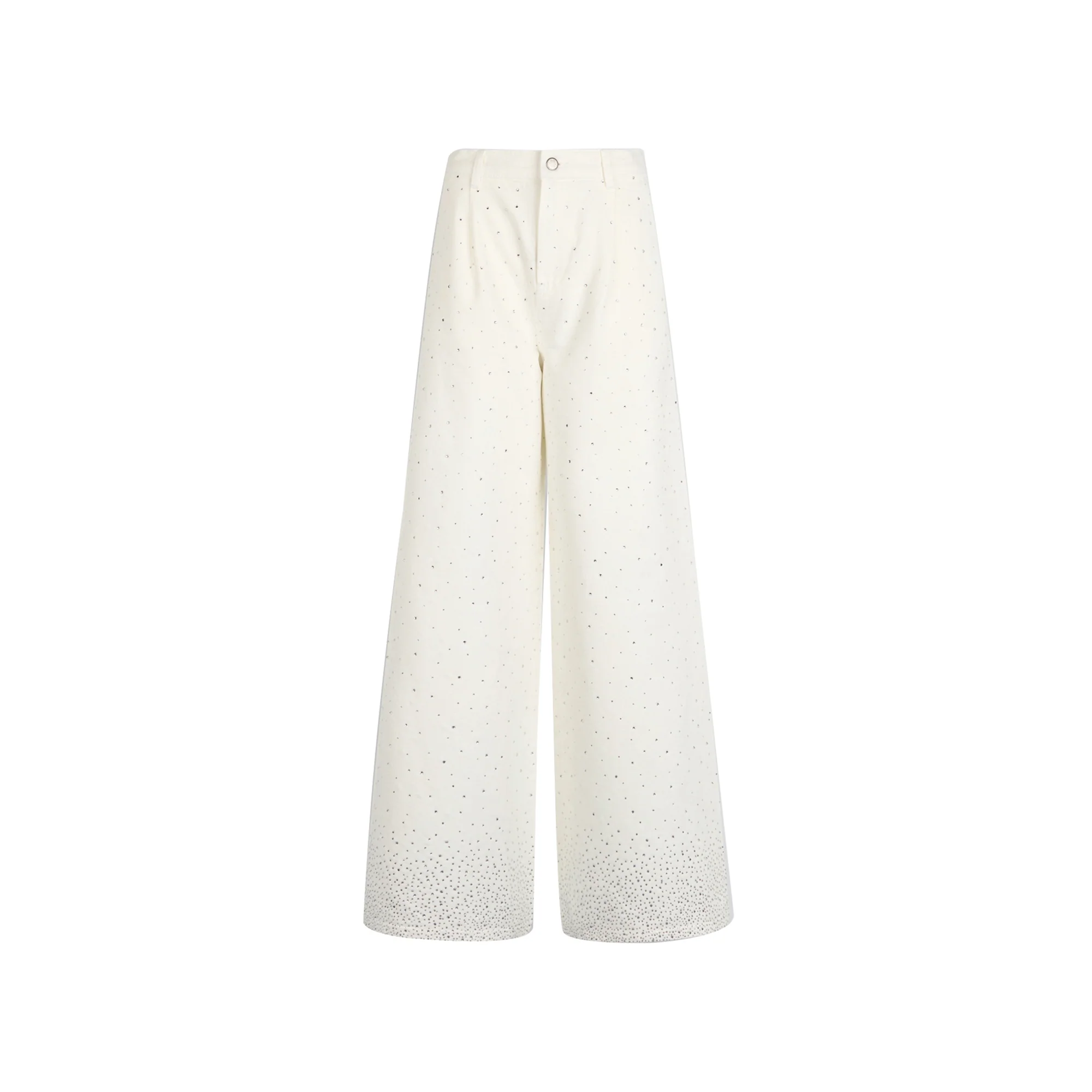 Jeans Flare Donna bianco con strass