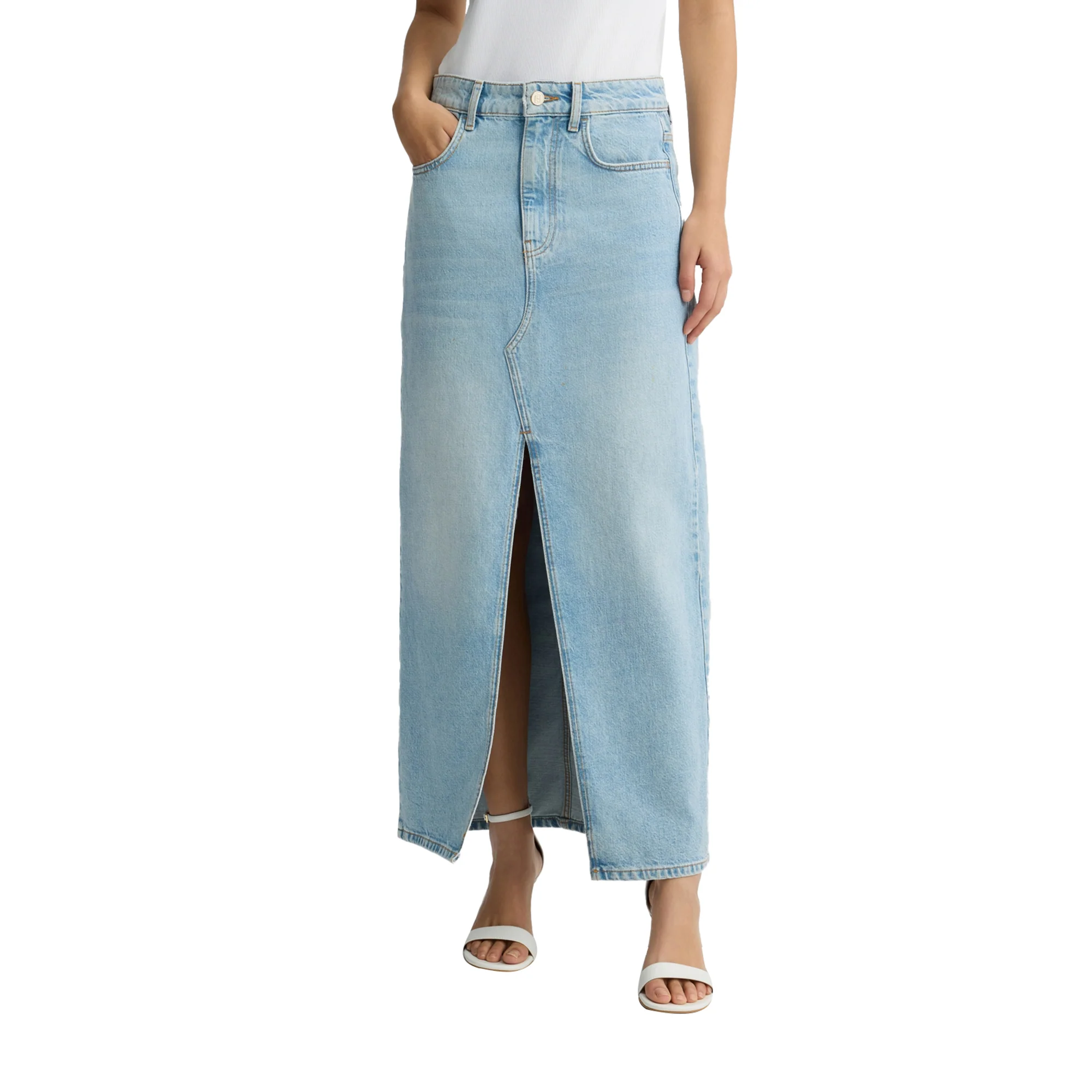Gonna Lunga Donna in denim di cotone - Image 2
