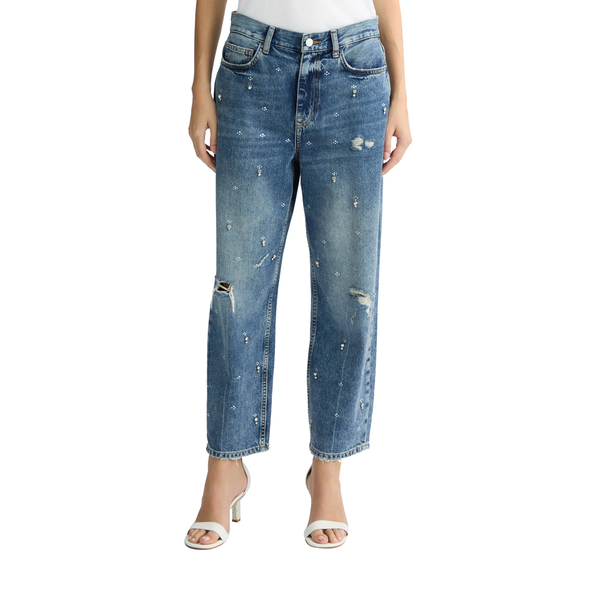 Jeans Donna straight con strass - Image 2