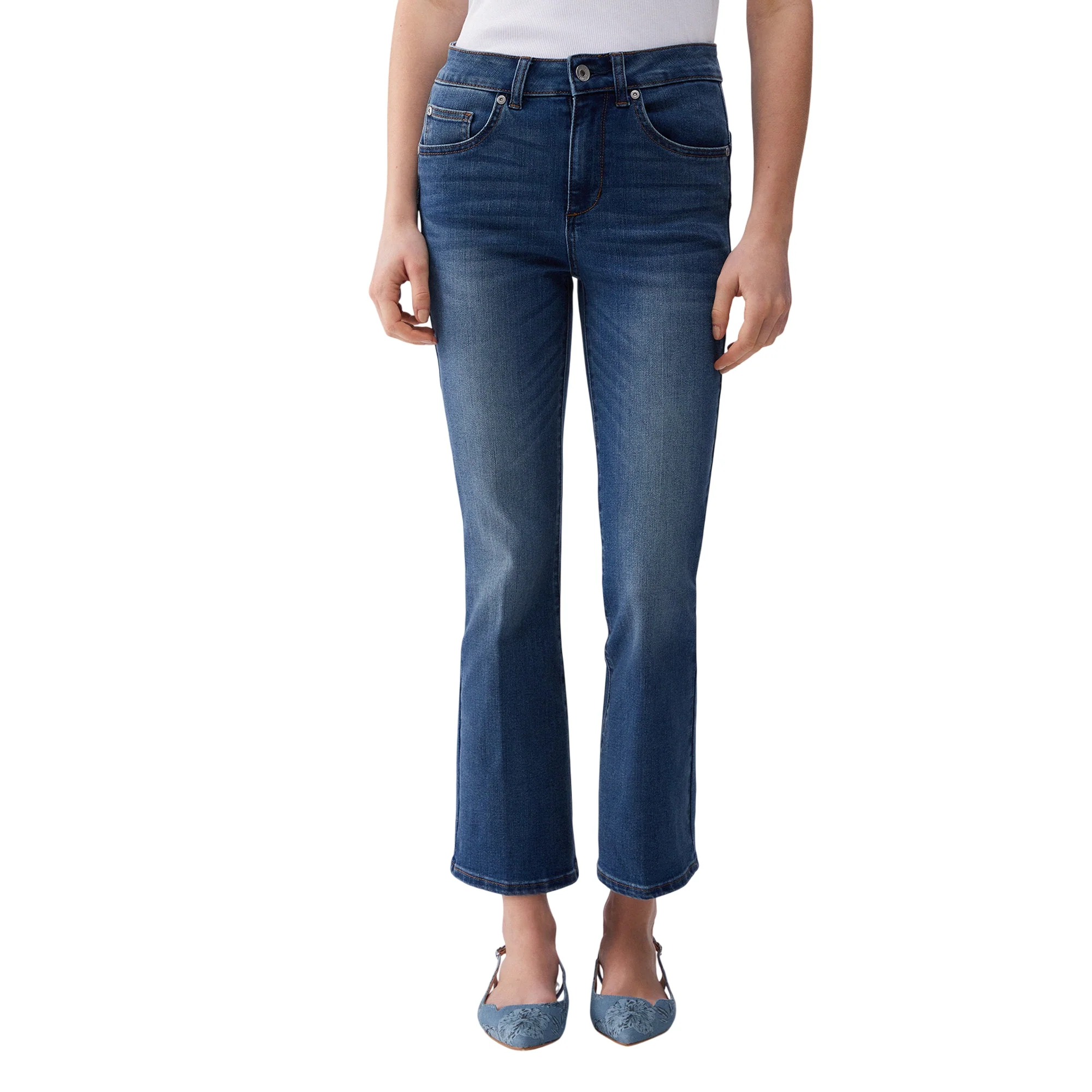Jeans Flare Donna dal taglio cropped - Image 2