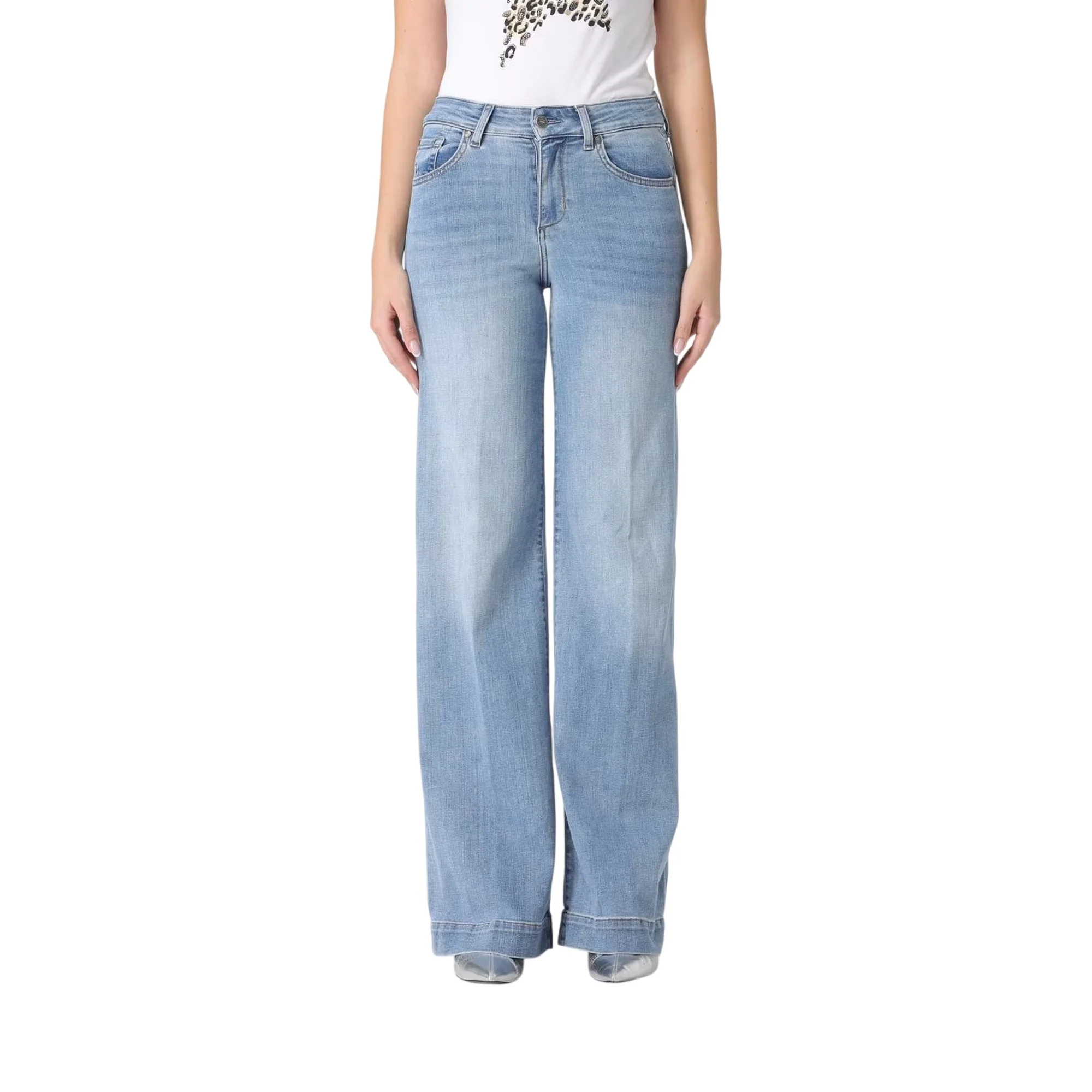 Jeans a palazzo in denim stretch - Image 2