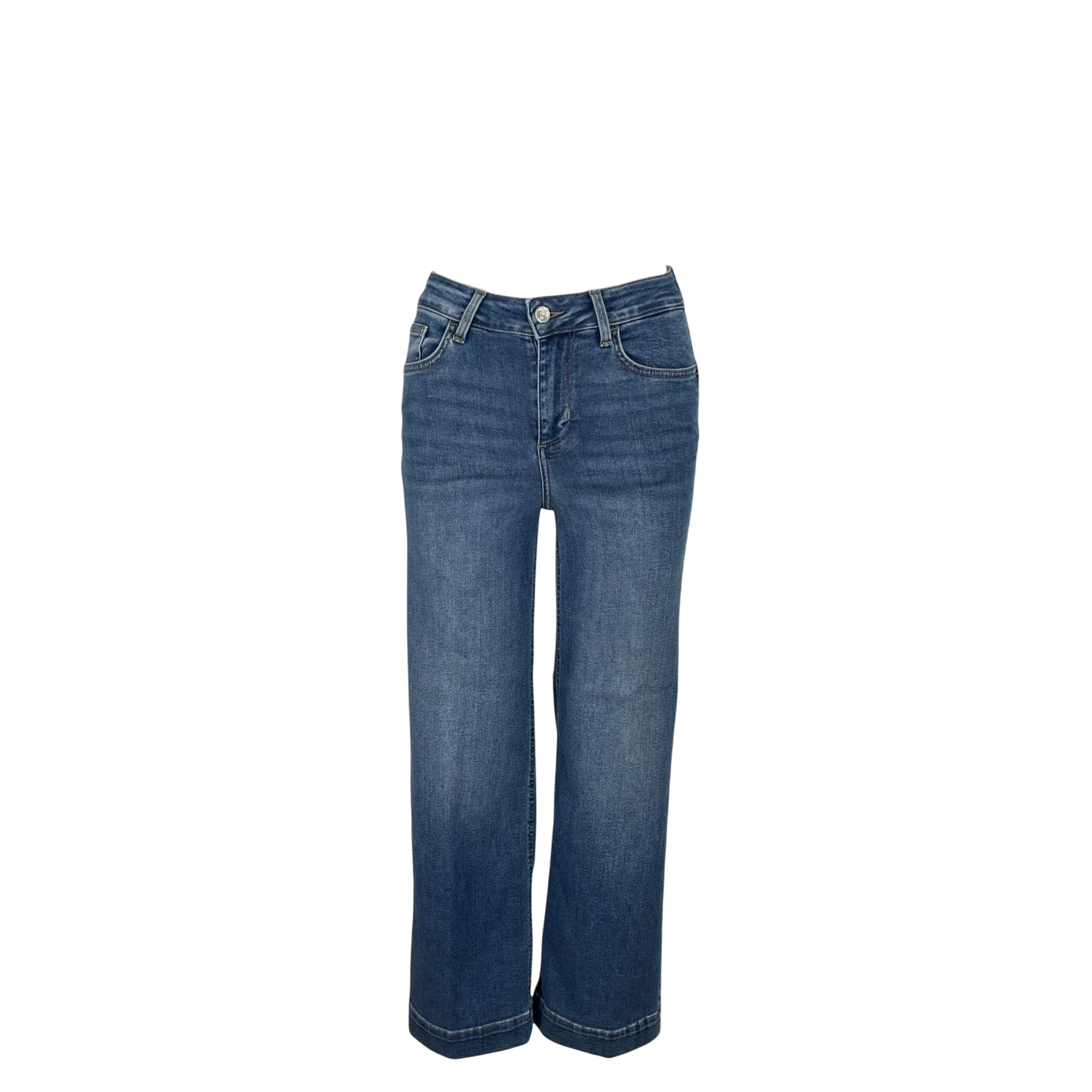 Jeans Flare Cropped blue