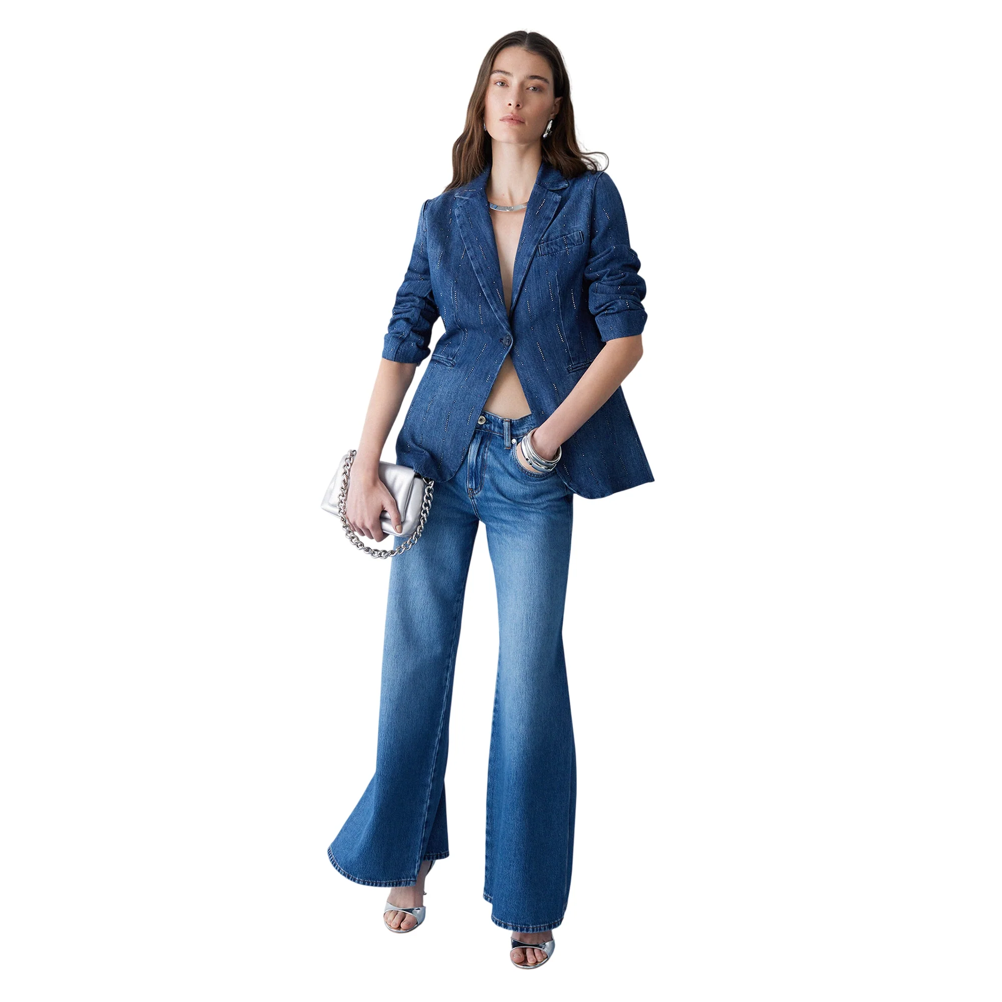 Blazer Donna in denim con strass - Image 6