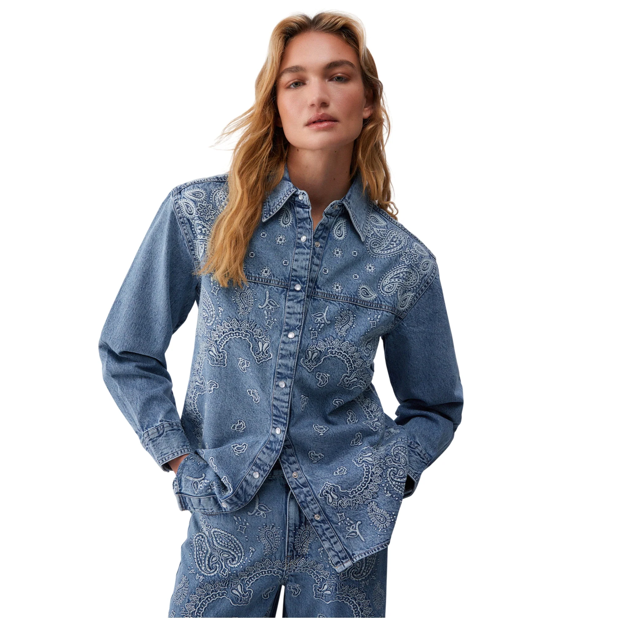 Camicia Donna in denim con ricami - Image 2
