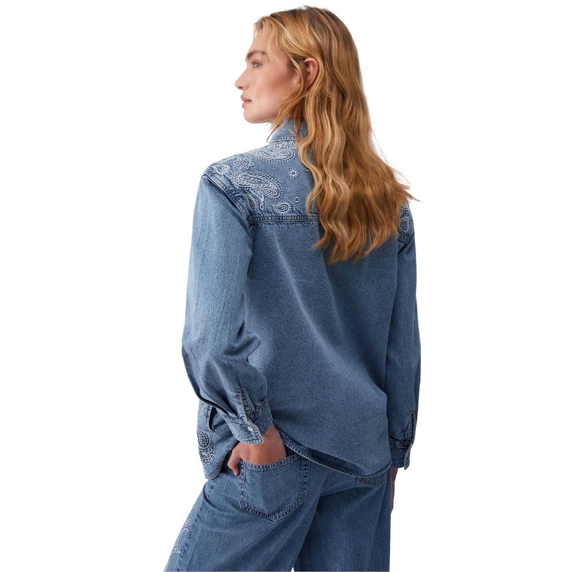 Camicia Donna in denim con ricami - Image 3