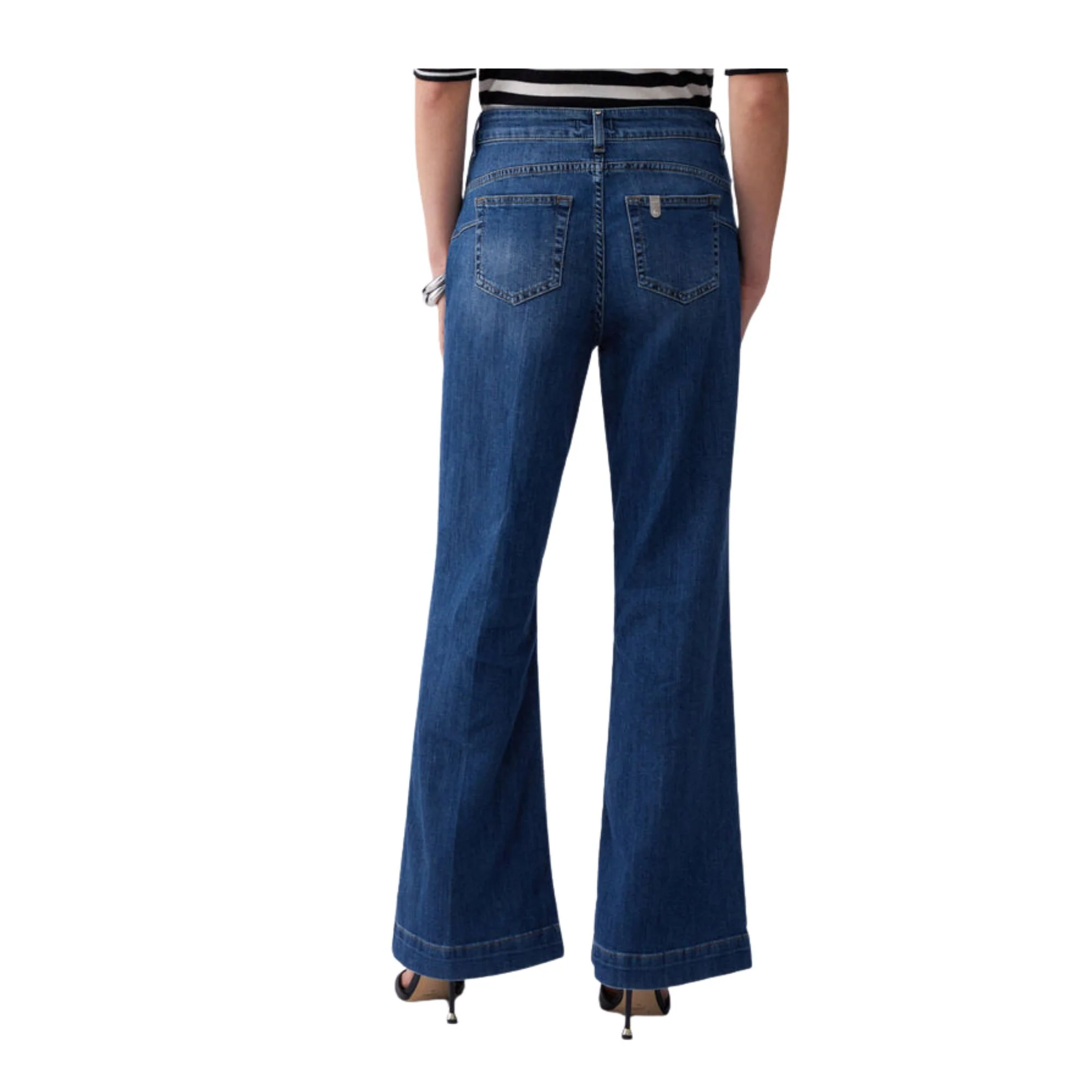 Jeans flare Donna a vita alta con bottoni - Image 3