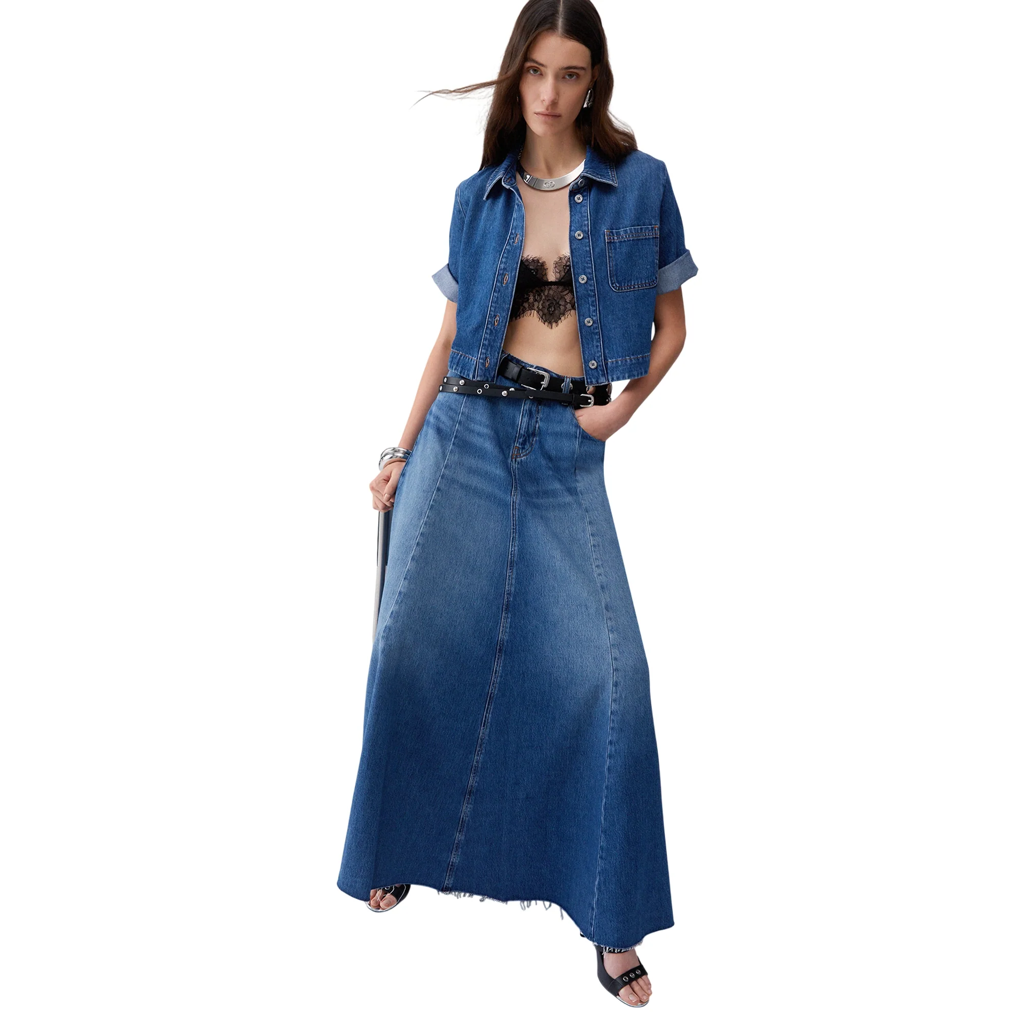 Gonna lunga Donna in denim - Image 6