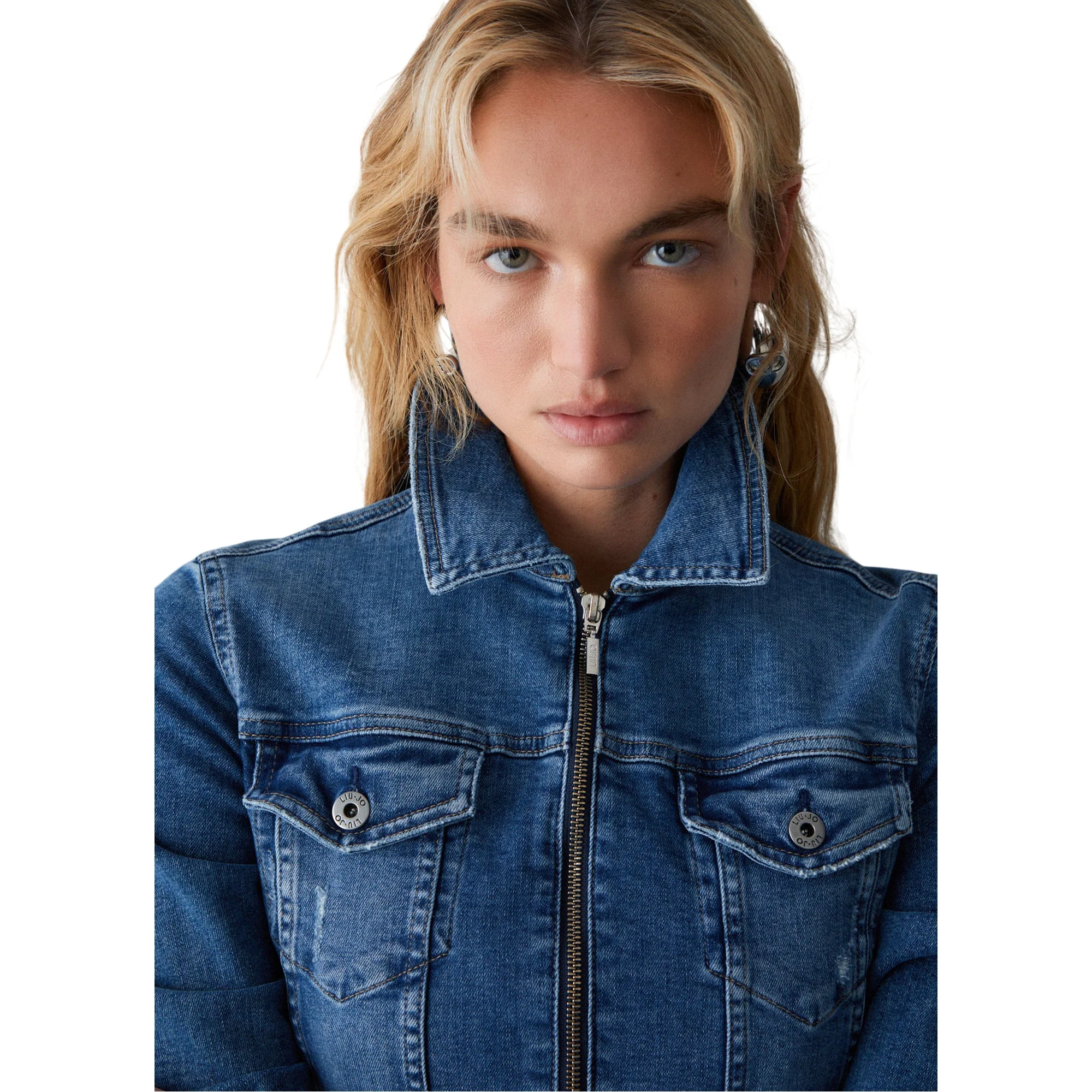 Giubbino Rider Donna in denim con zip - Image 4