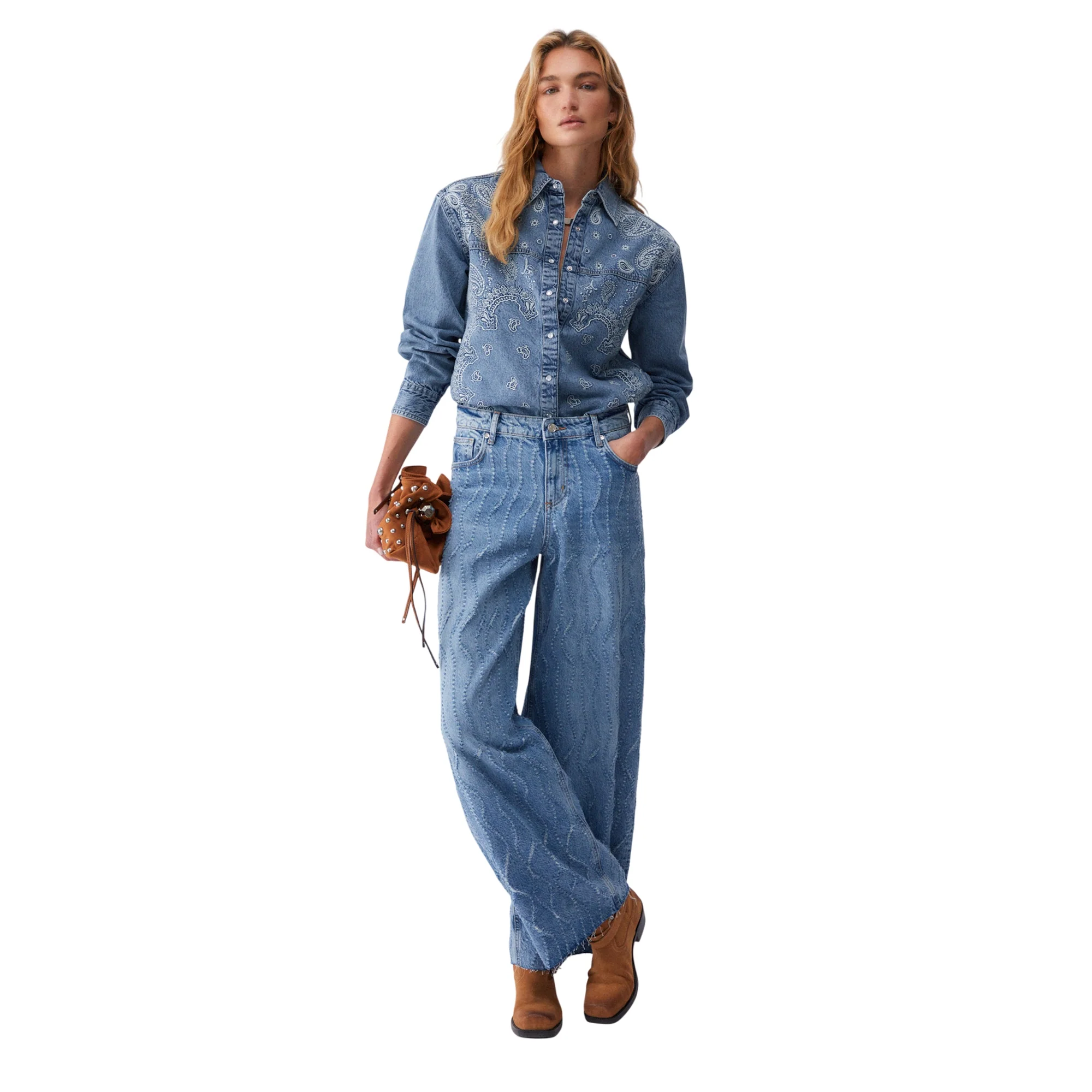 Jeans flare Donna con dettagli laserati - Image 7