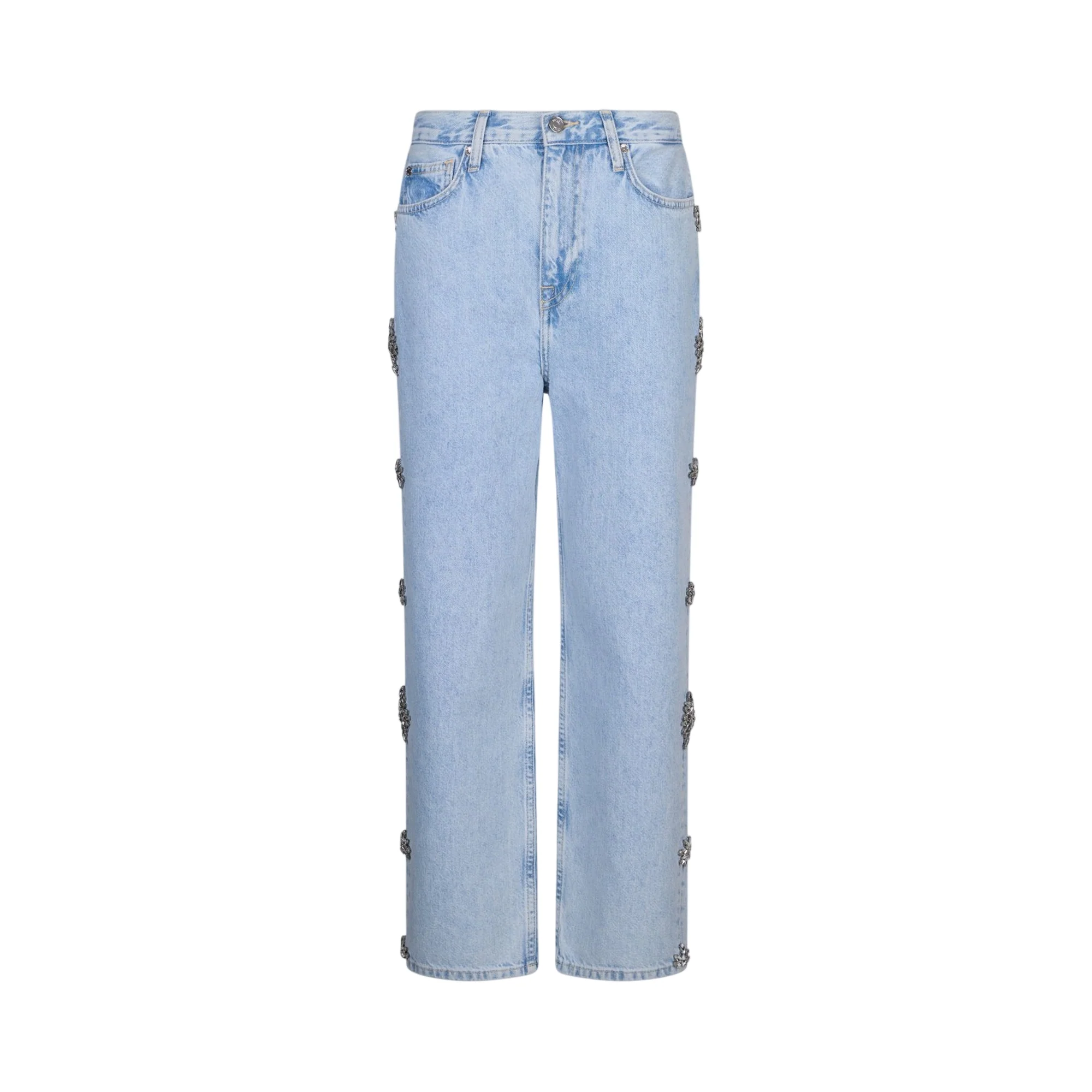 Jeans Donna denim chiaro con ricami gioiello