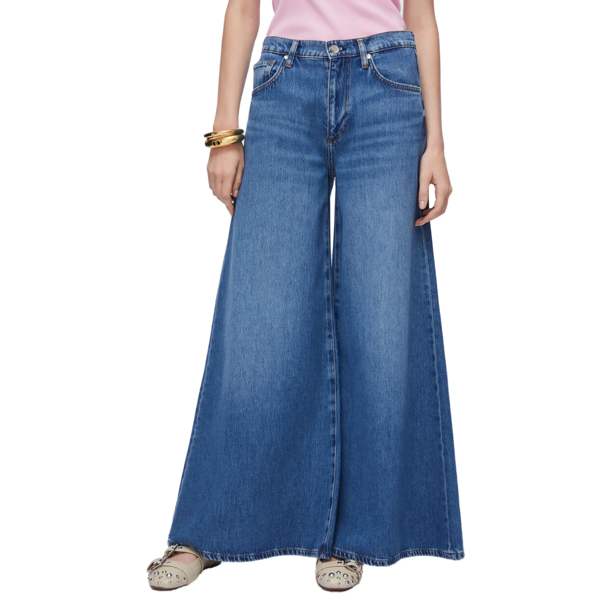 Jeans Donna super flare a vita alta Blu - Image 2