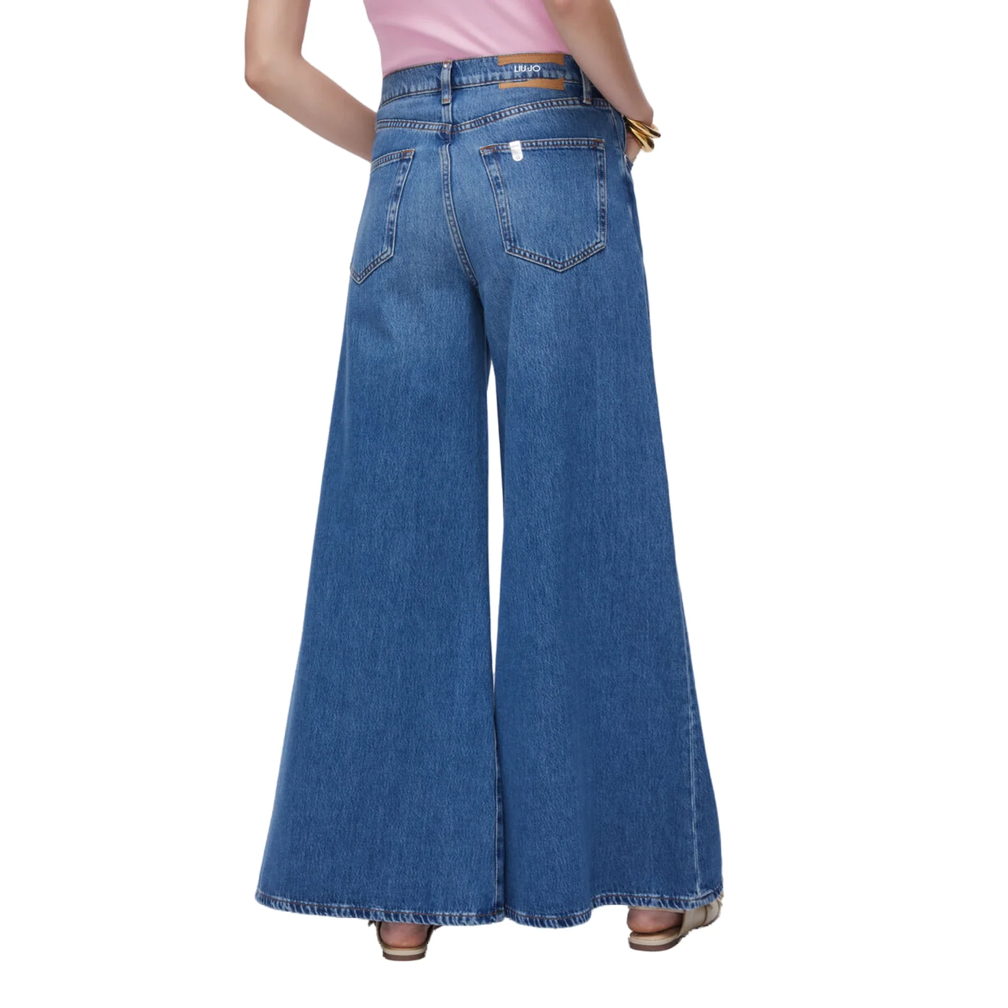 Jeans Donna super flare a vita alta Blu - Image 3