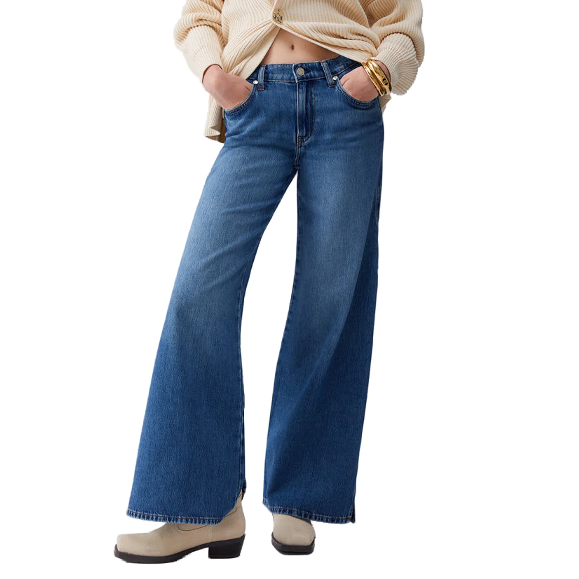 Jeans flare Donna con spacchi laterali - Image 2