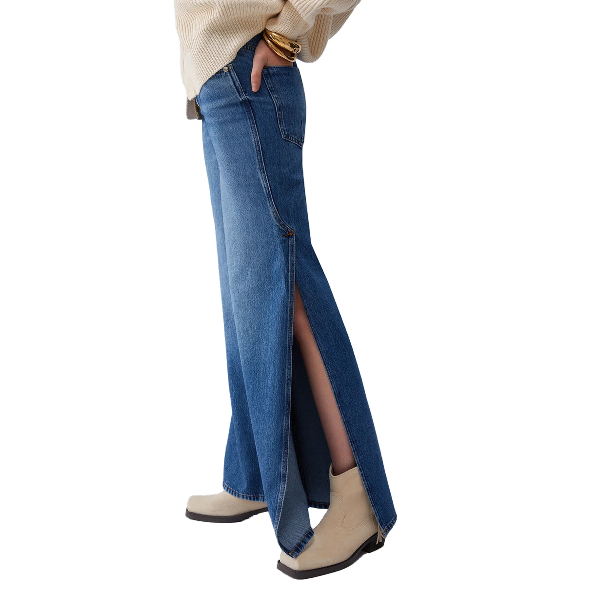 Jeans flare Donna con spacchi laterali - Image 3