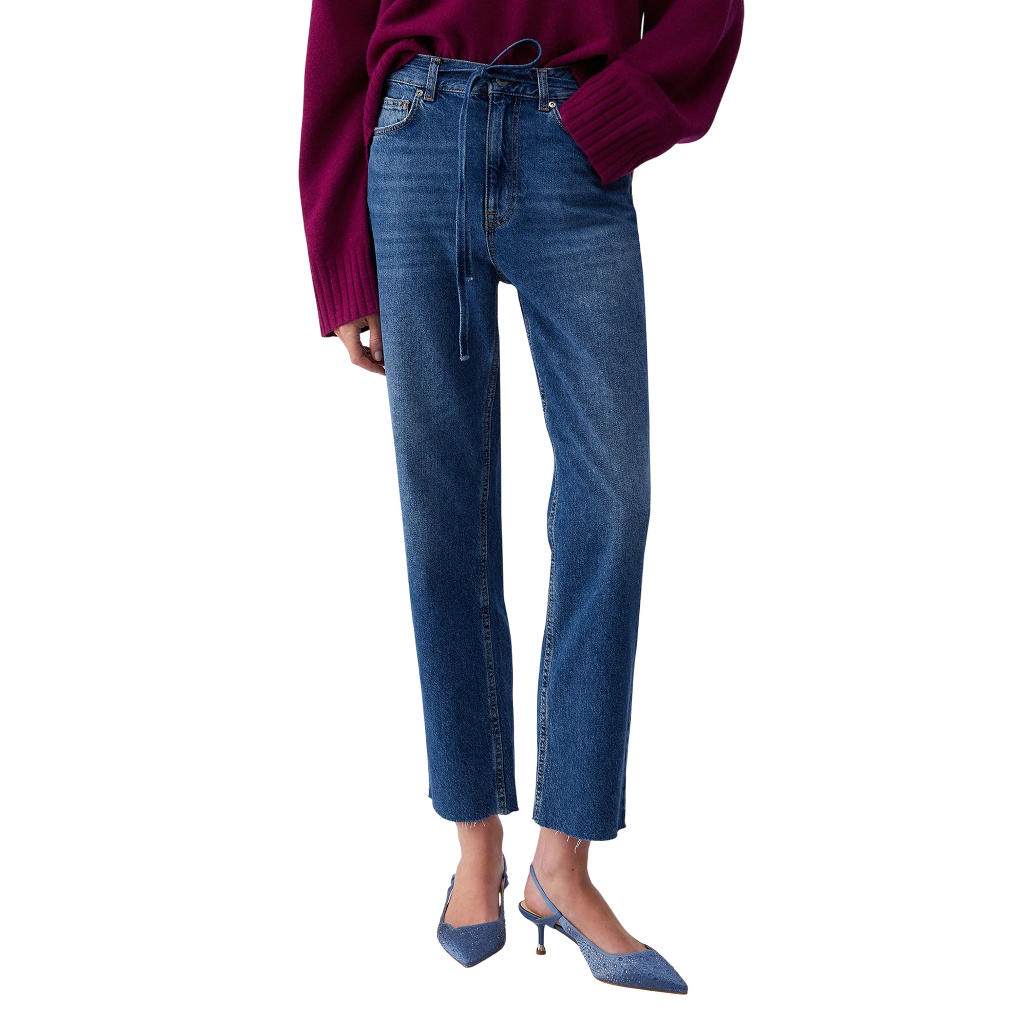 Jeans Donna con cintura con fiore - Image 2