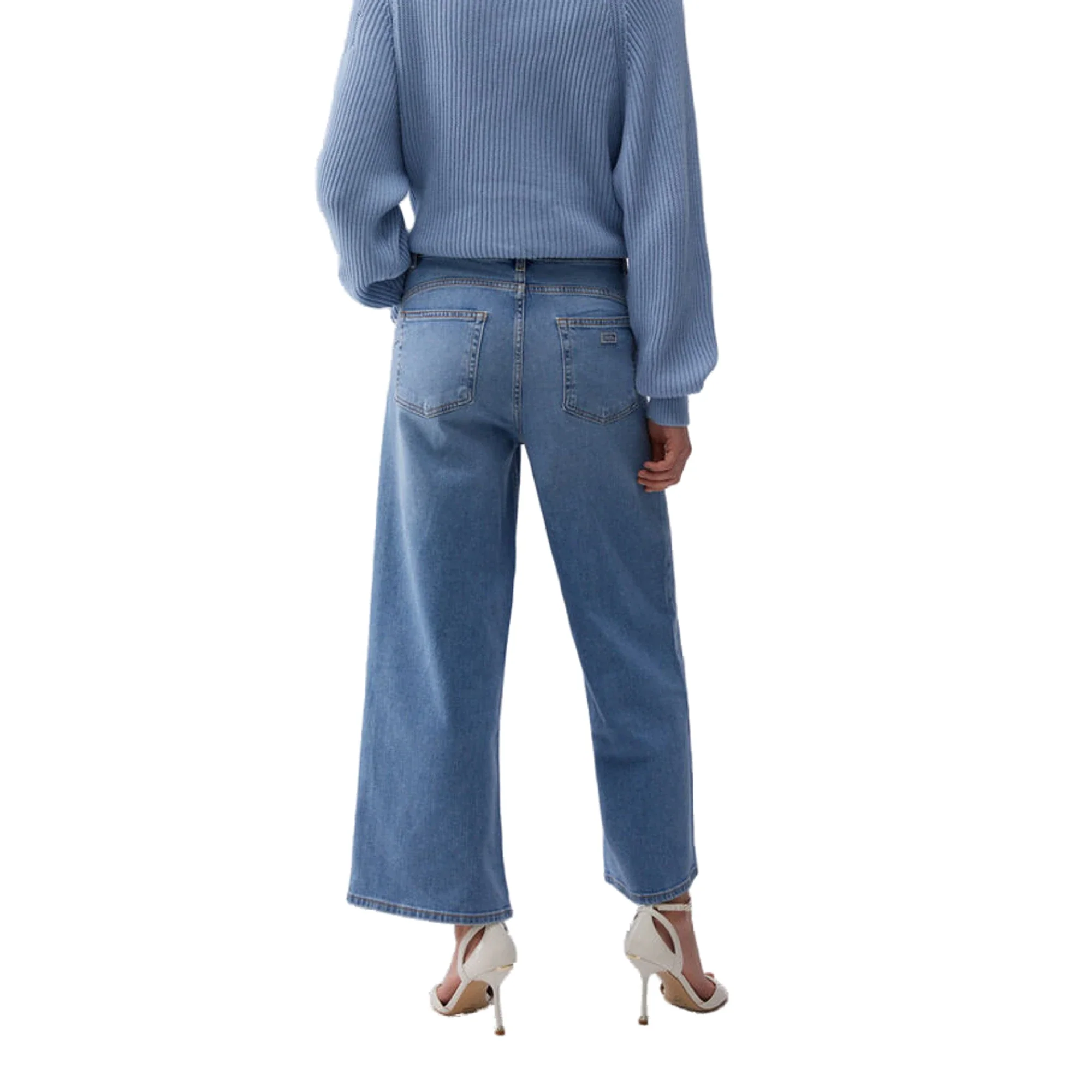 Jeans Donna flare cropped denim chiaro - Image 3