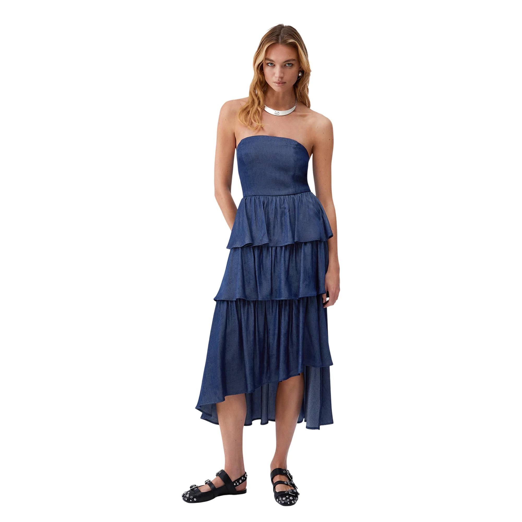 Abito Donna asimmetrico con balze - Image 2