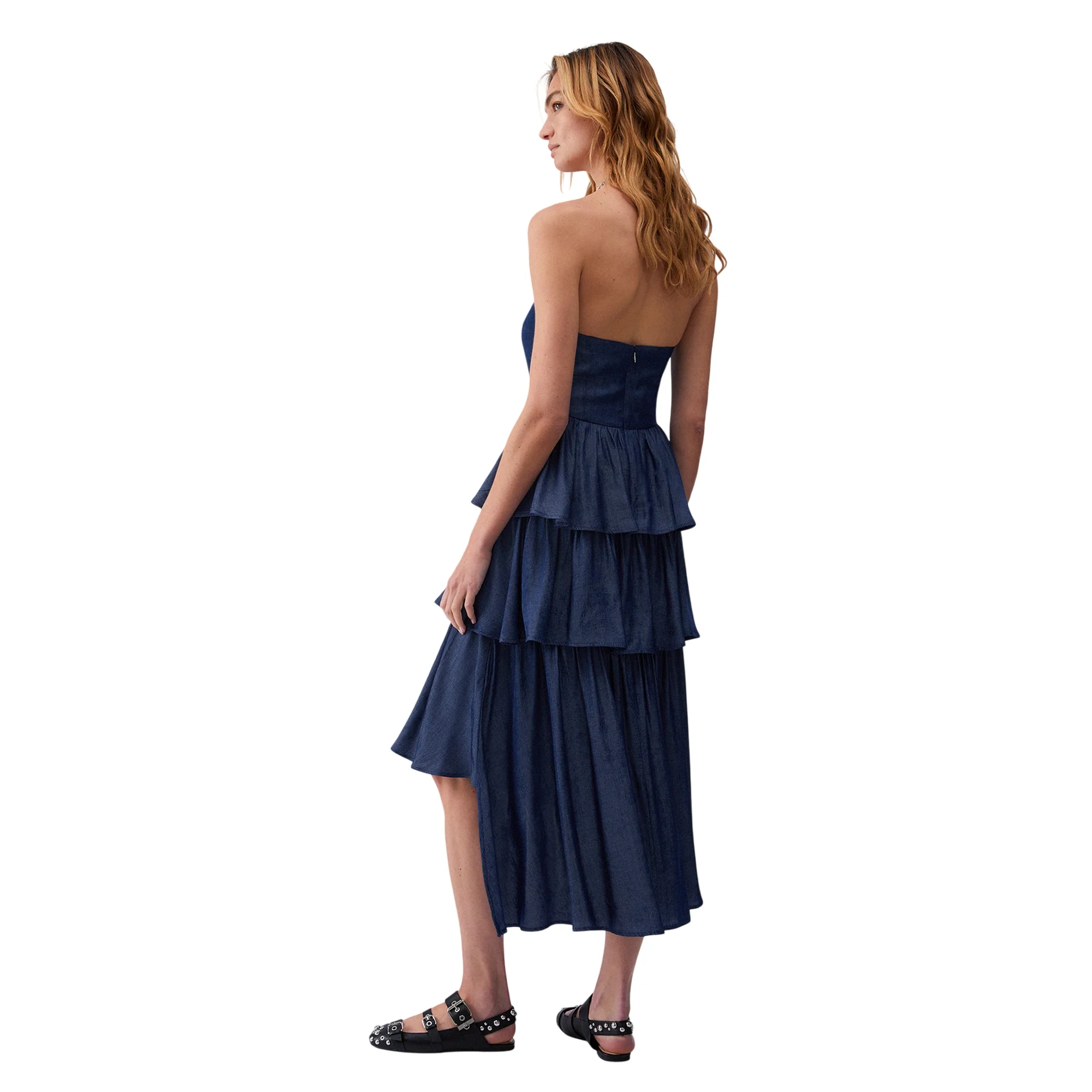 Abito Donna asimmetrico con balze - Image 3