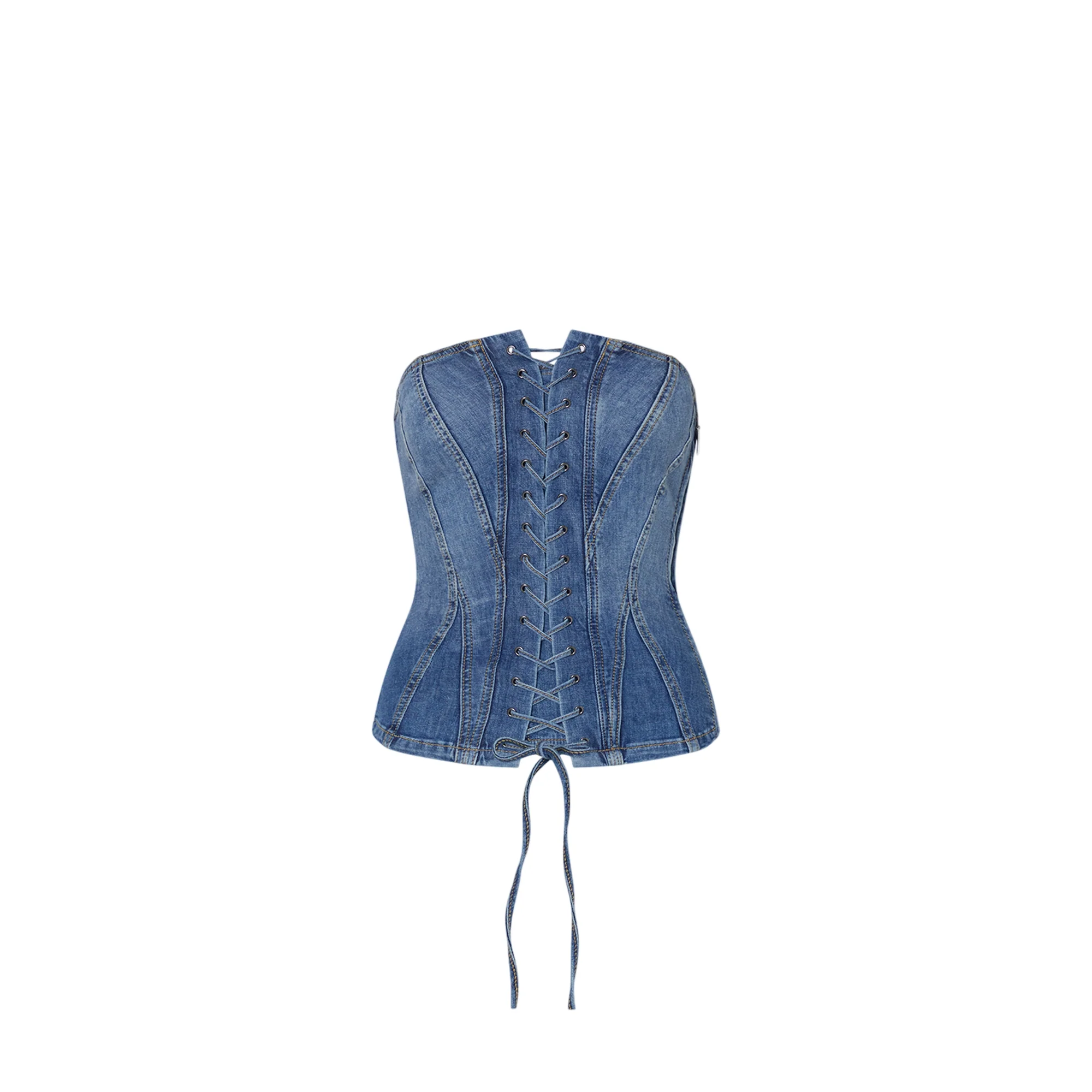 Top bustier Donna in denim