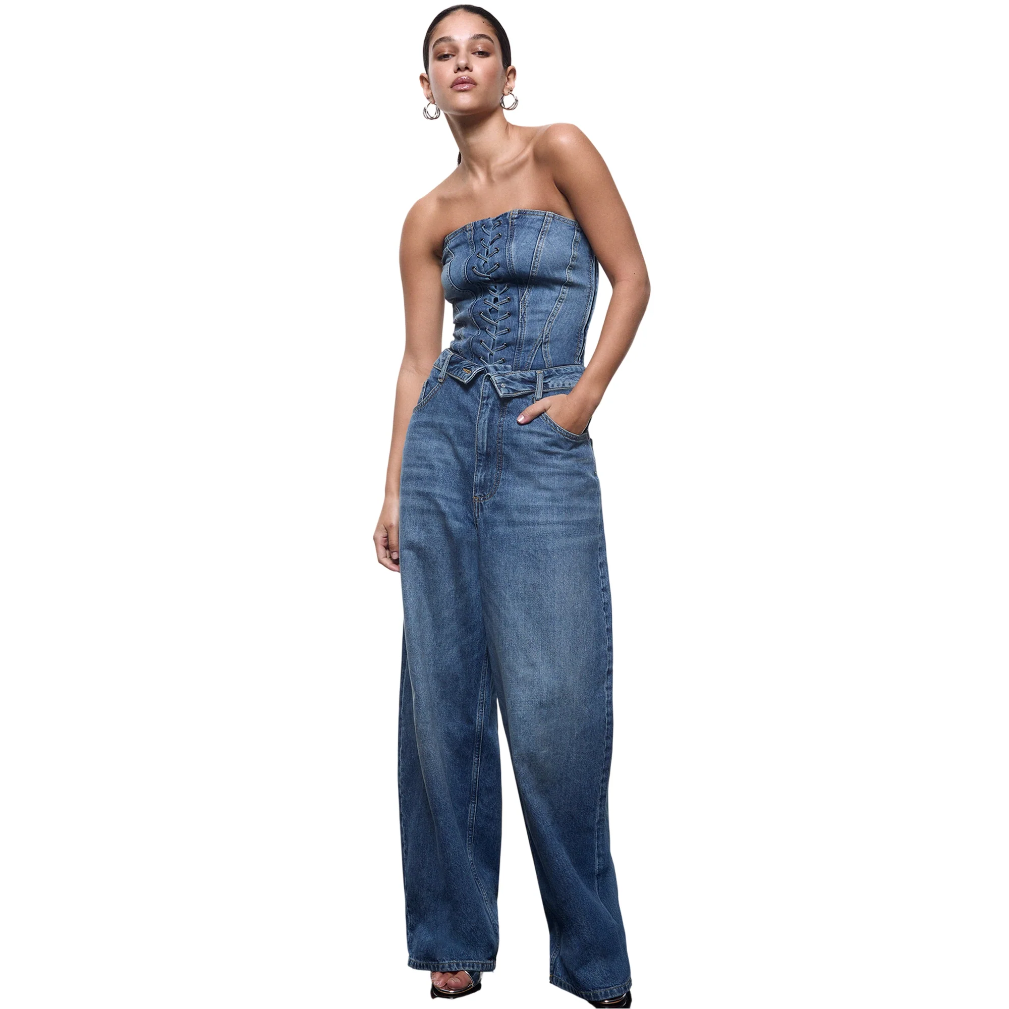 Top bustier Donna in denim - Image 5