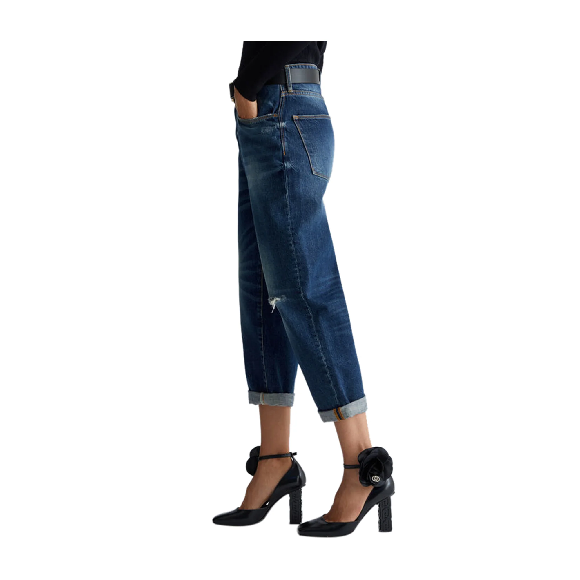 Jeans Donna modello boyfriend cropped - Image 3