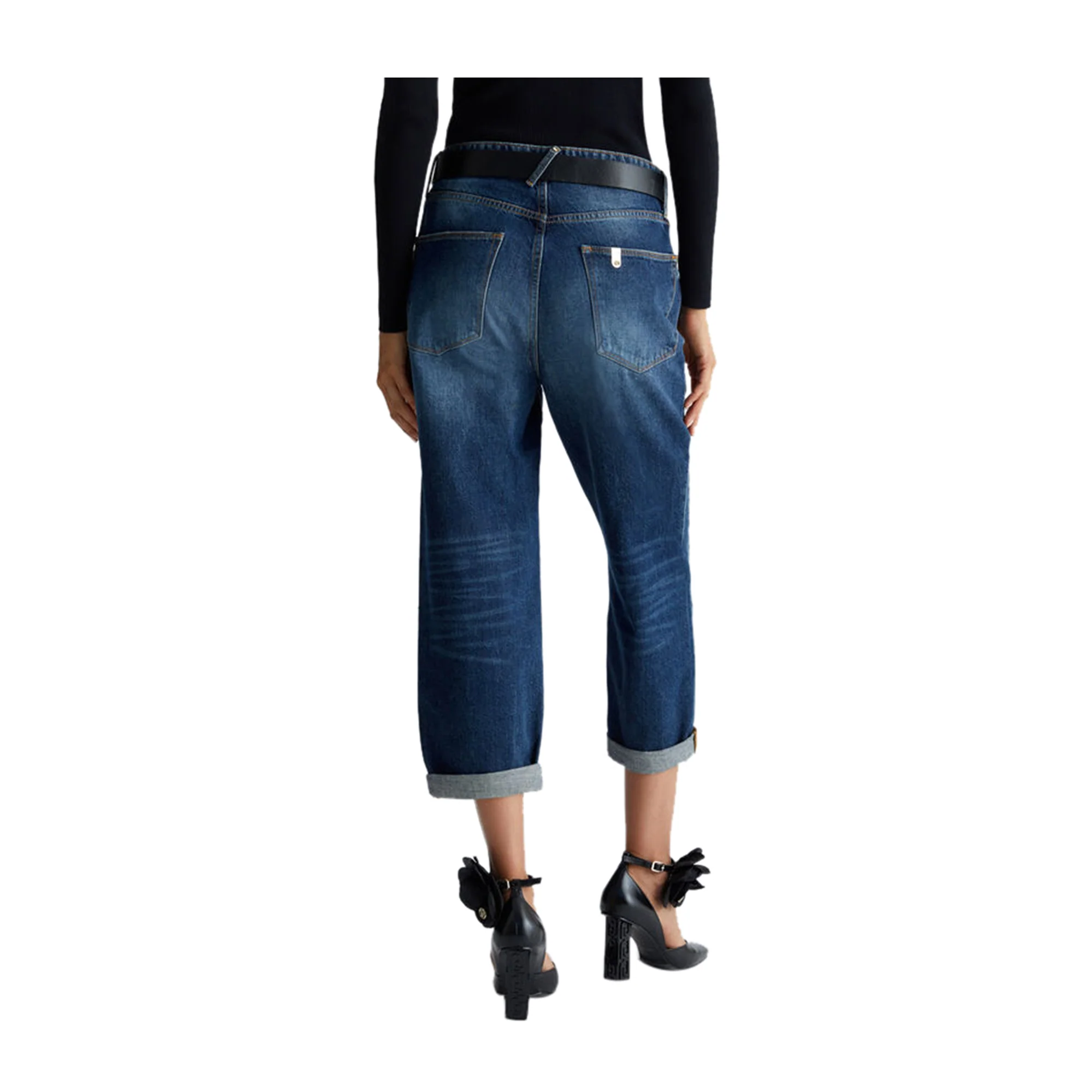 Jeans Donna modello boyfriend cropped - Image 4