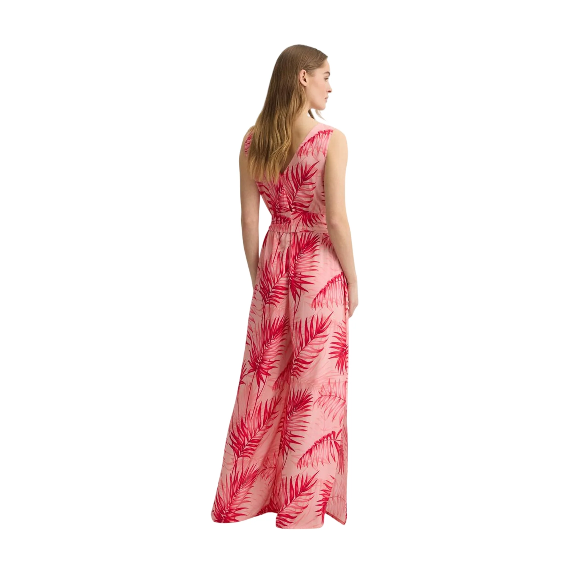 Tuta da Donna con stampa palme rosa/rosso - Image 3