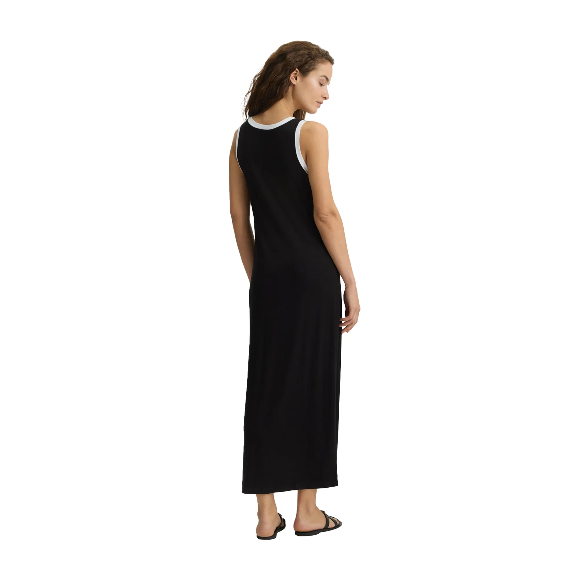 Abito lungo Nero da donna con logo frontale - Image 3