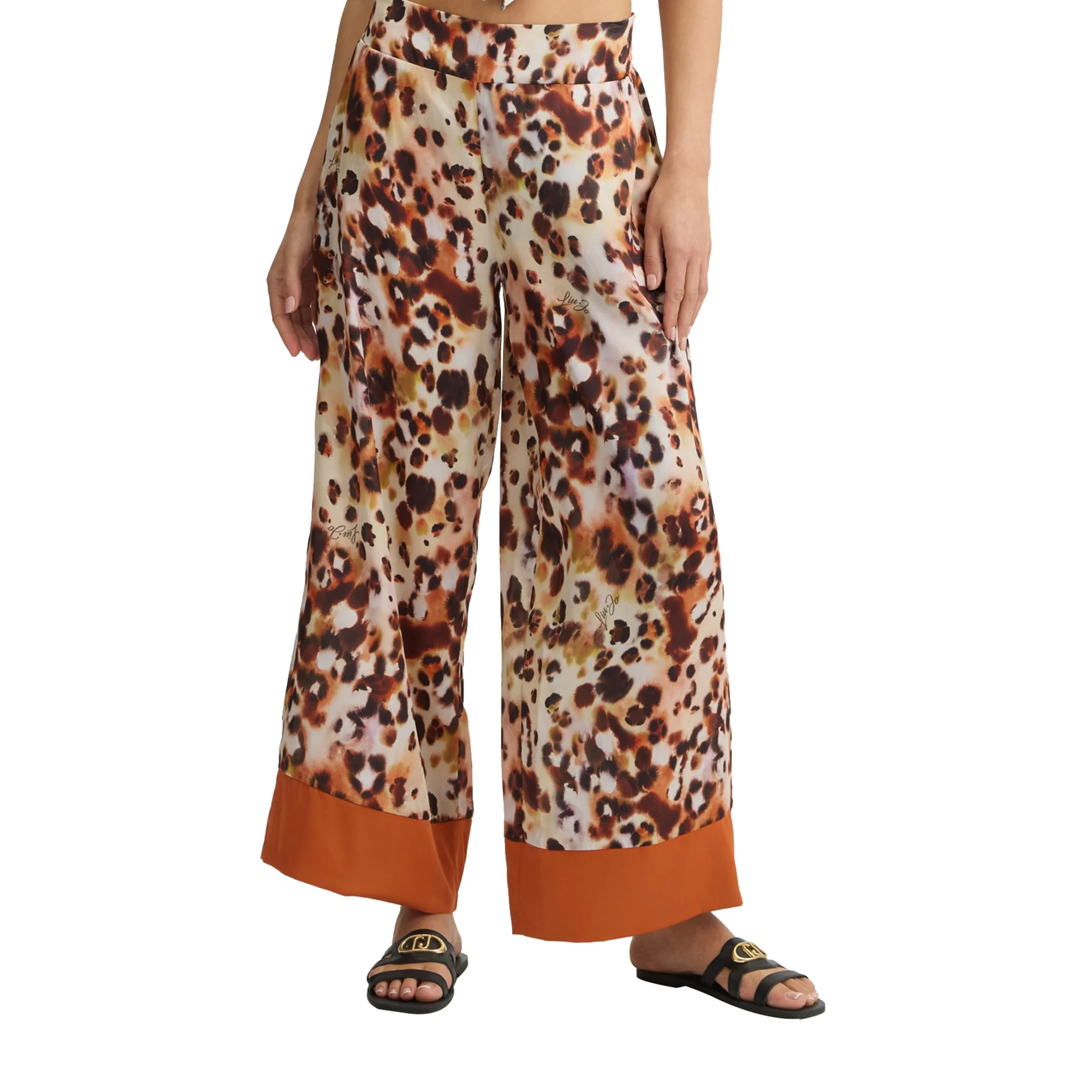 Pantaloni Donna in raso stampato animalier - Image 2