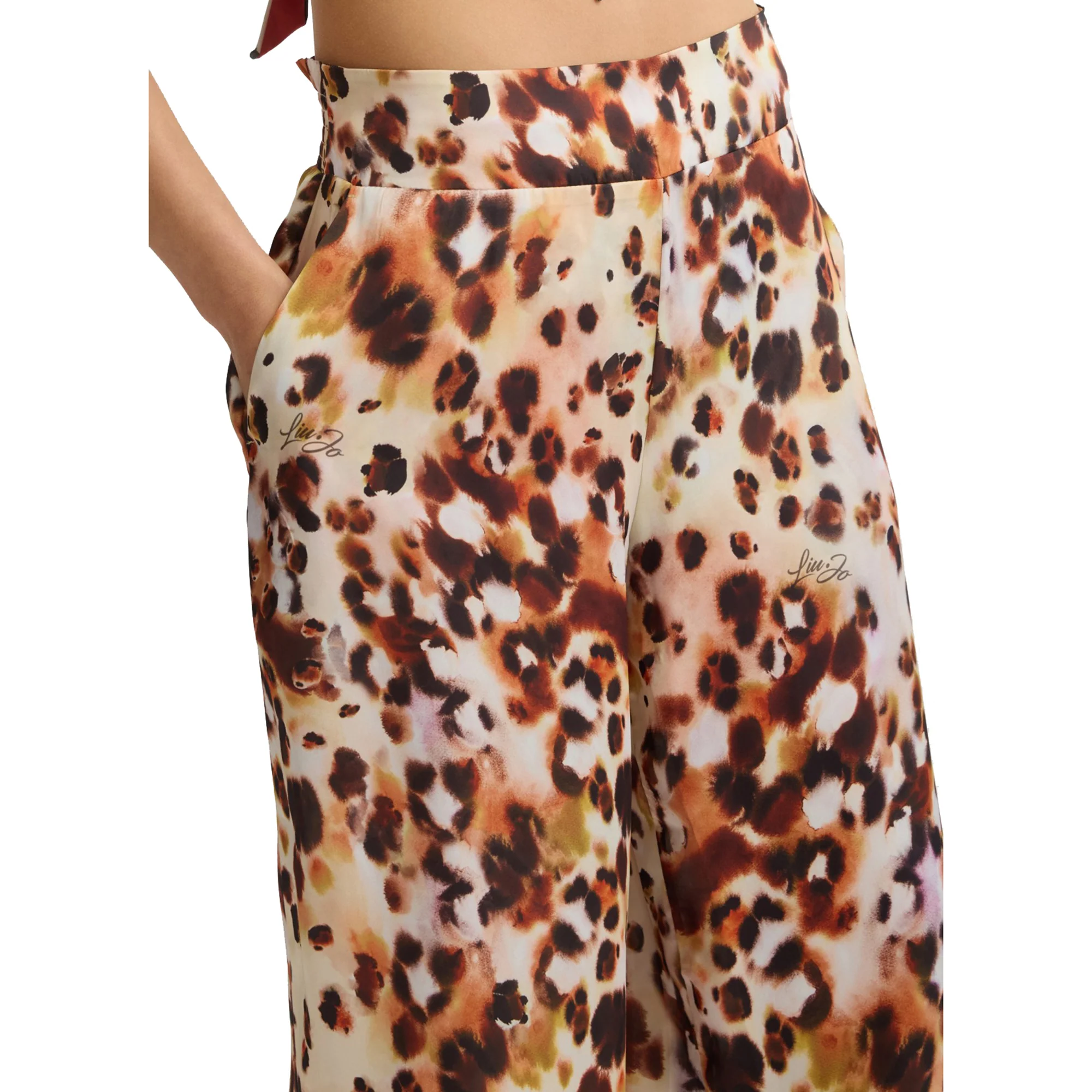 Pantaloni Donna in raso stampato animalier - Image 4
