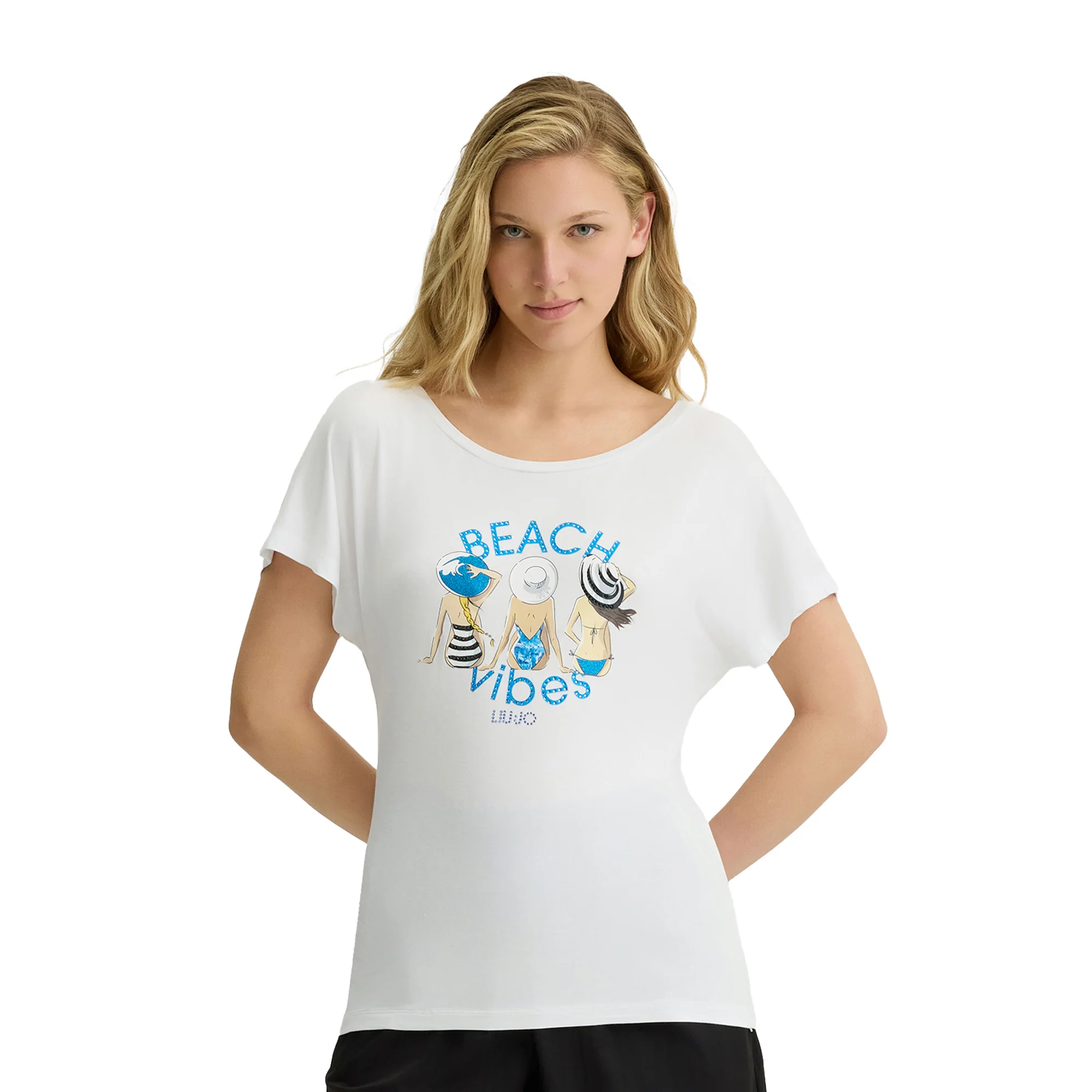 T-shirt Bianca da donna con stampa frontale