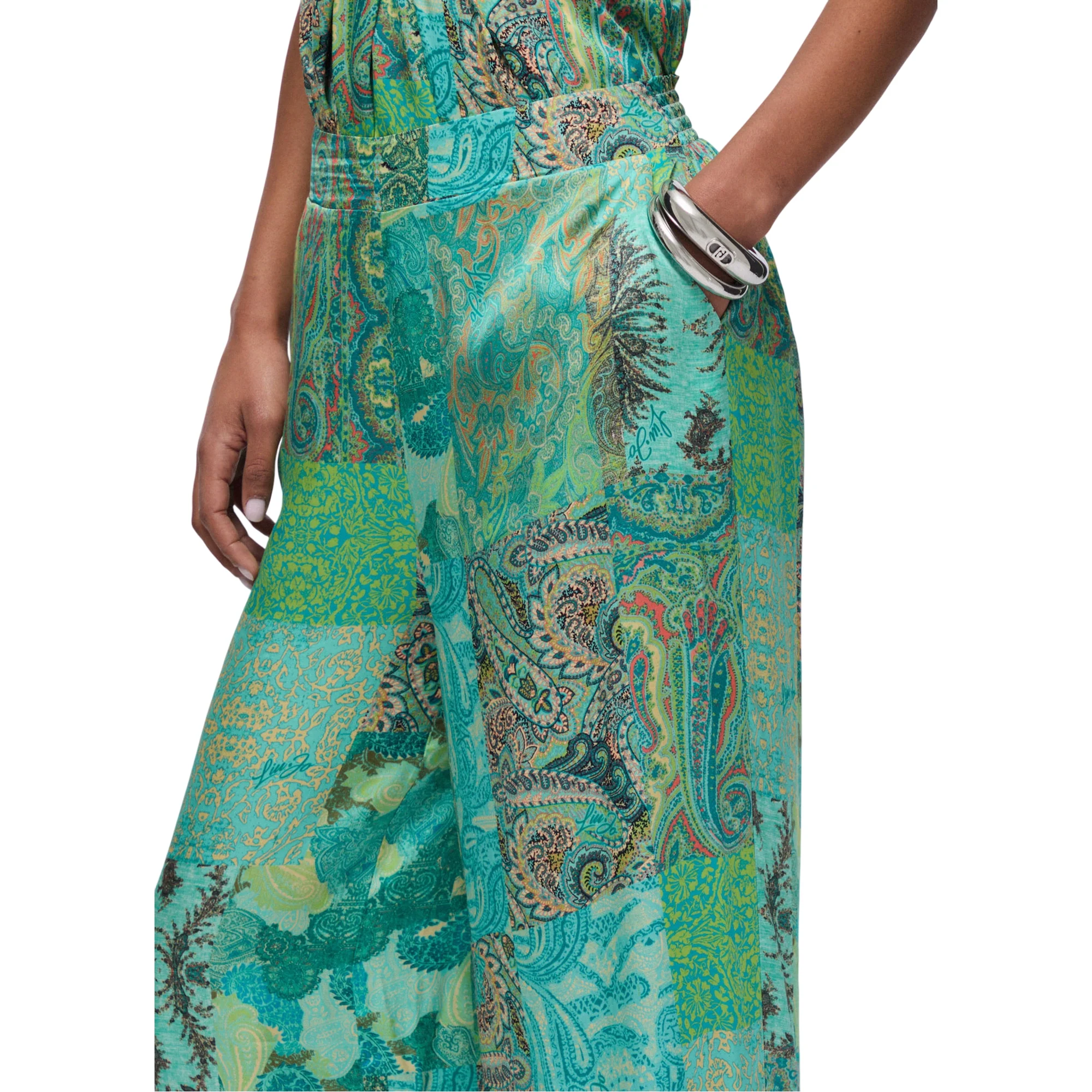 Pantalone Donna a gamba larga con fantasia - Image 4