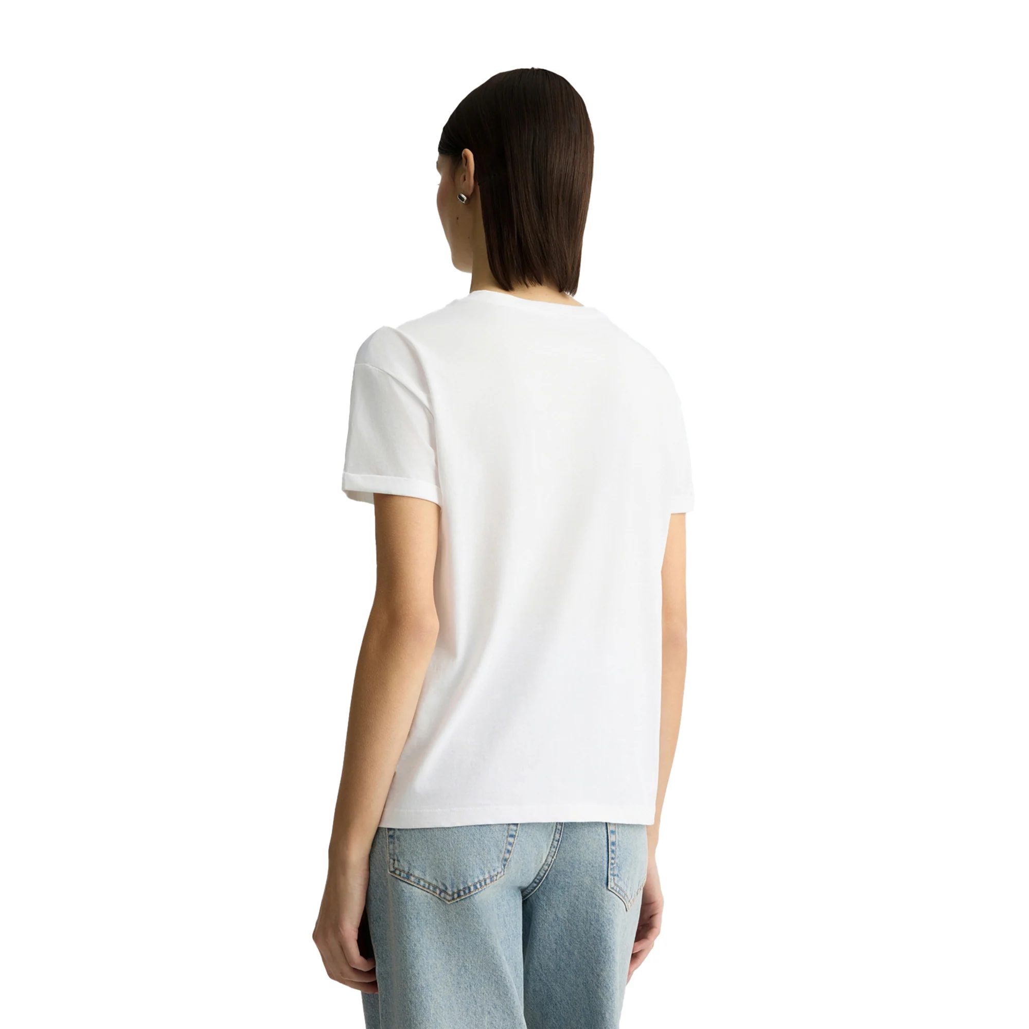 T-shirt Donna in jersey di cotone bianco con logo - Image 3