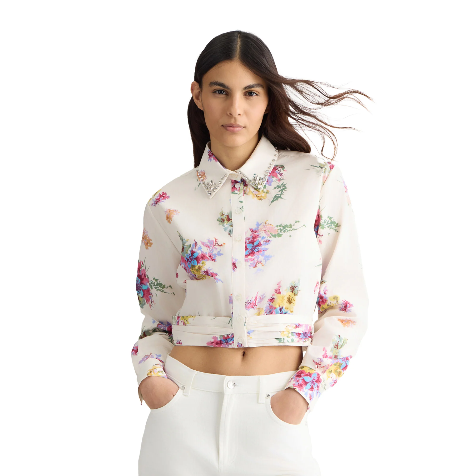 Camicia Donna cropped floreale - Image 2
