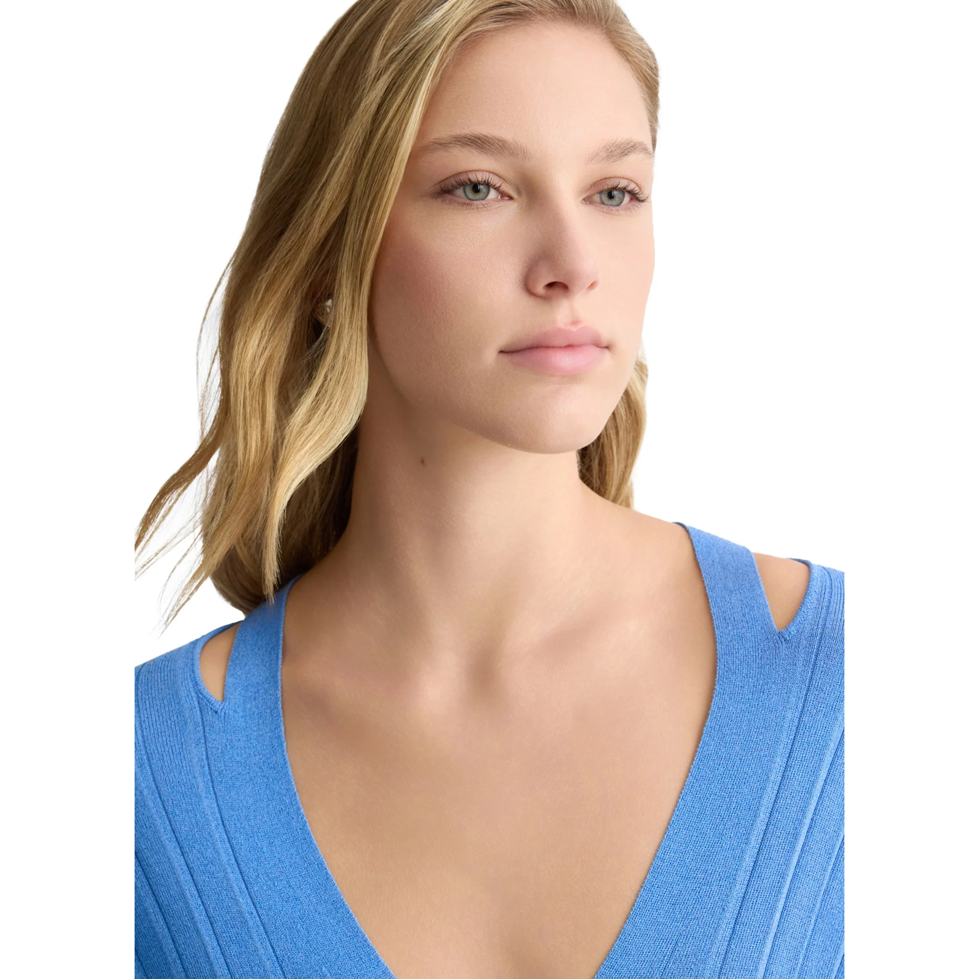 Maglia Donna lavorazione plissé Blu - Image 4