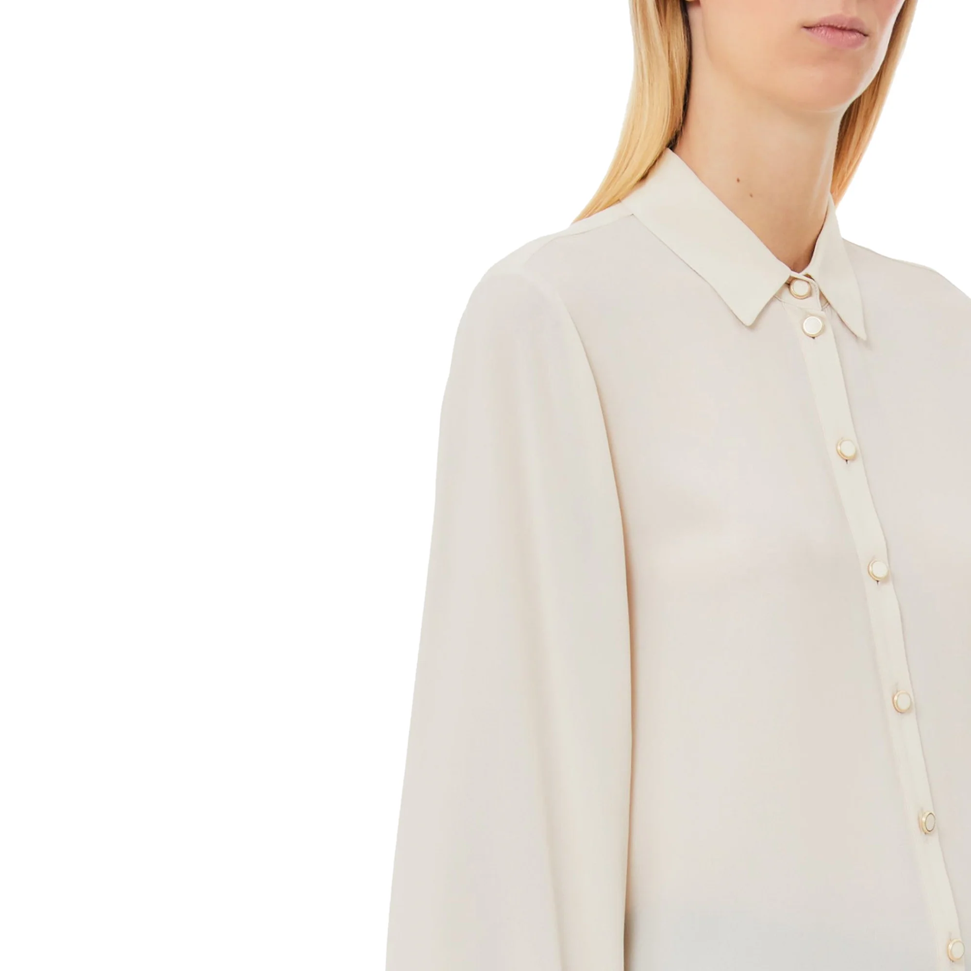 Camicia Donna in crêpe de chine Bianco - Image 3