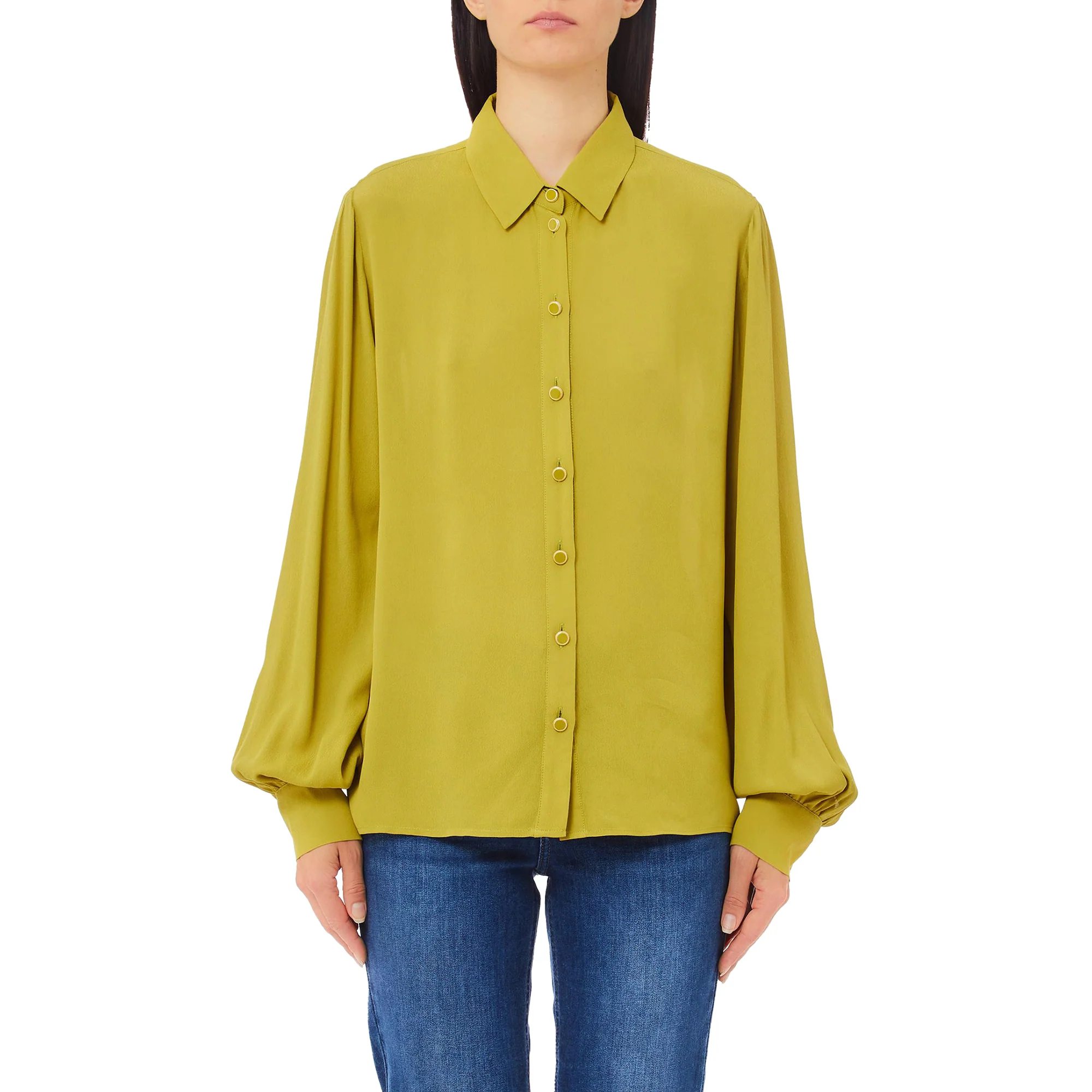 Camicia Donna in crêpe de chine Verde