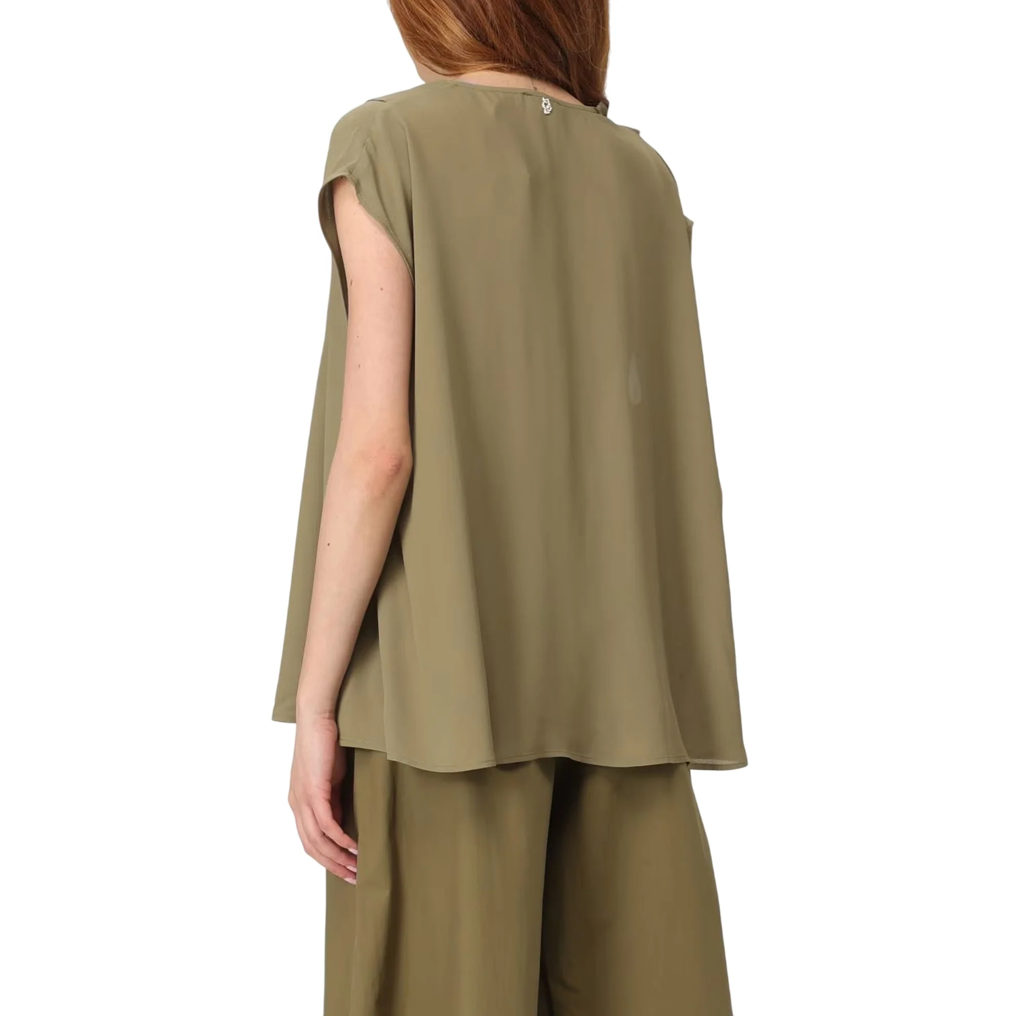 Top Donna con spalle scese Verde - Image 2