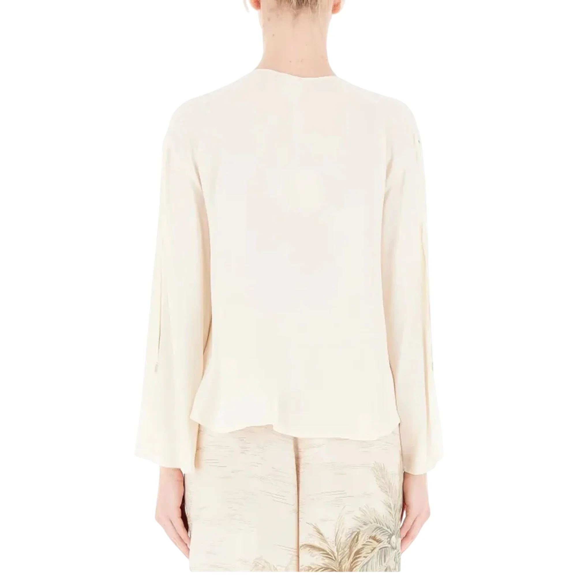 Blusa Donna in crêpe Bianco - Image 2