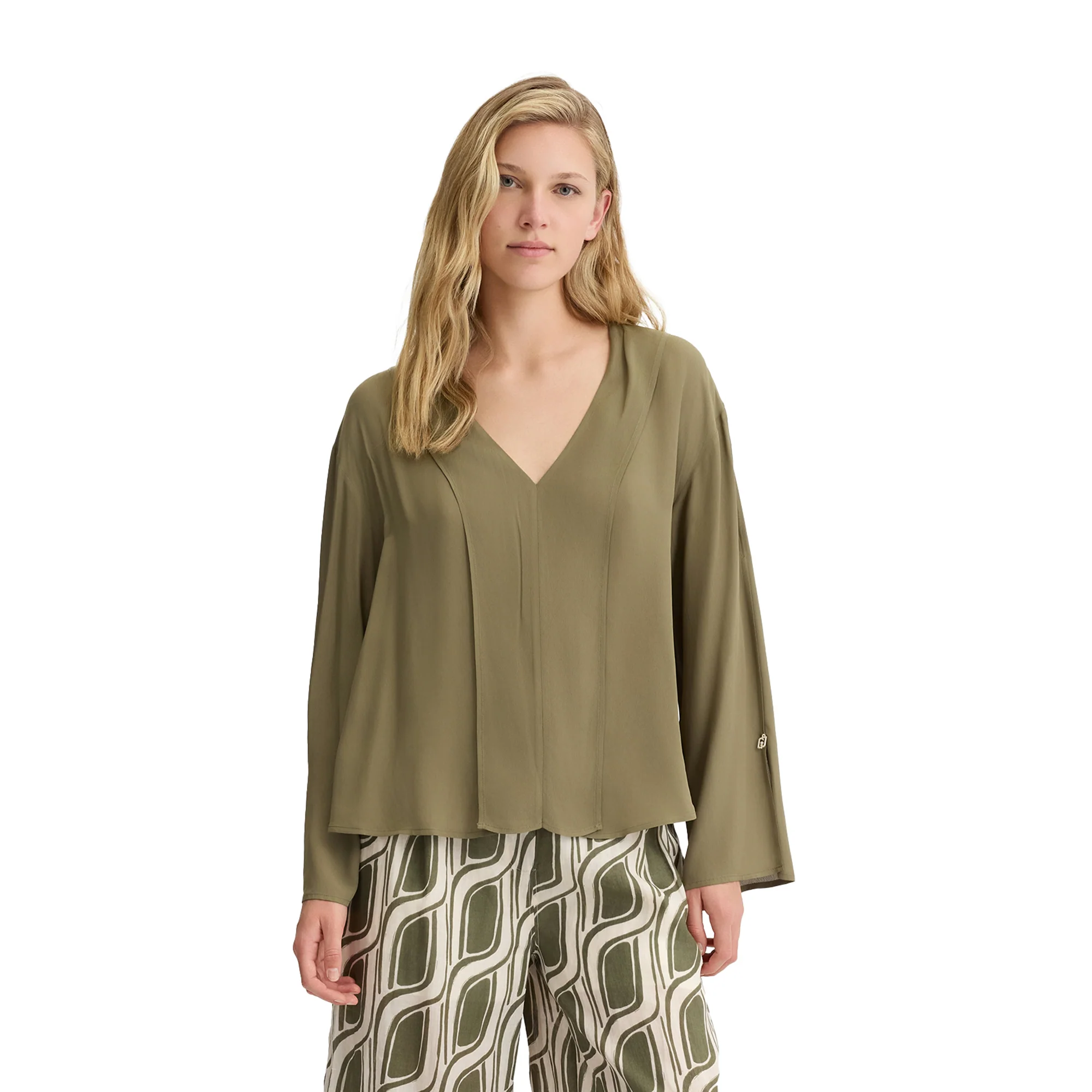 Blusa Donna in crêpe Verde