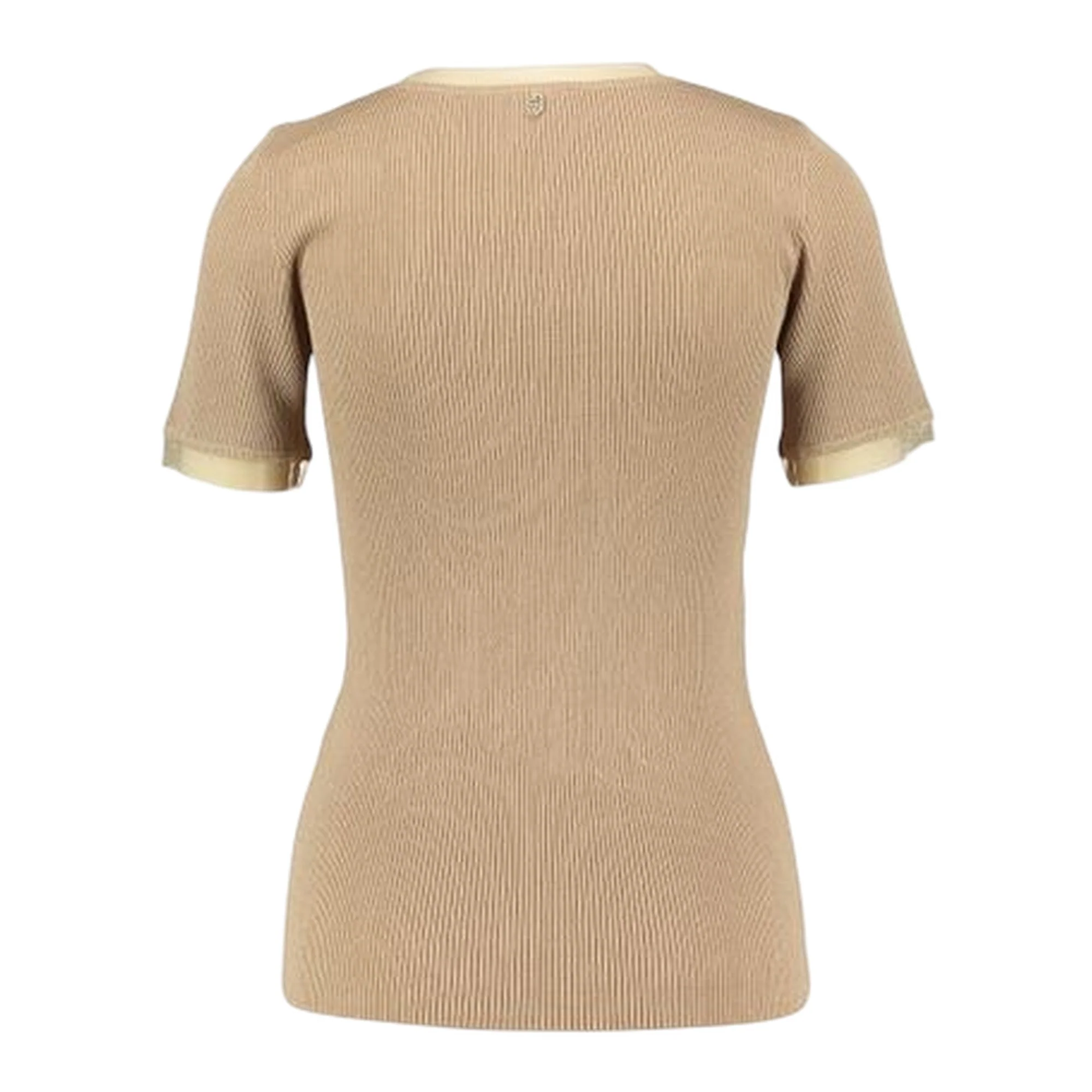 T-shirt Donna con inserti in tulle Beige - Image 2