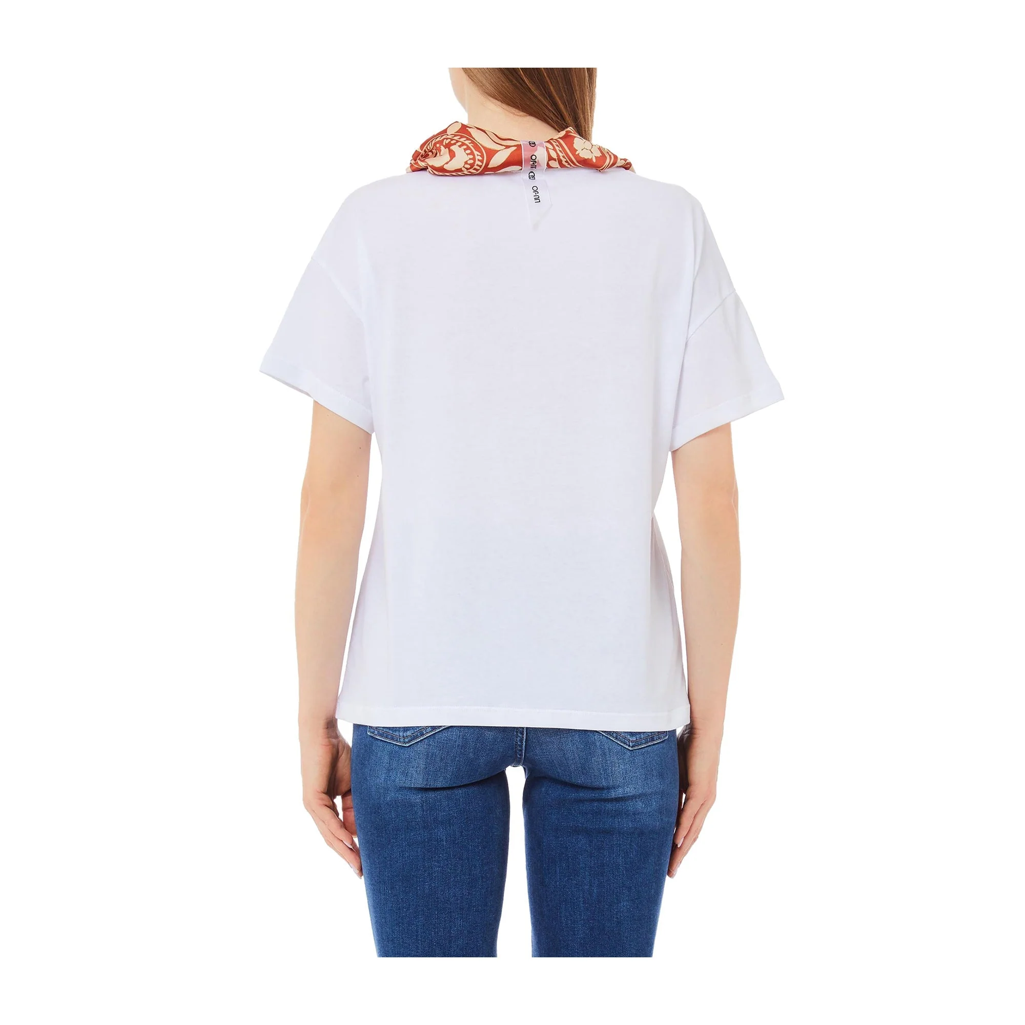 T-shirt Donna con foulard fantasia - Image 2