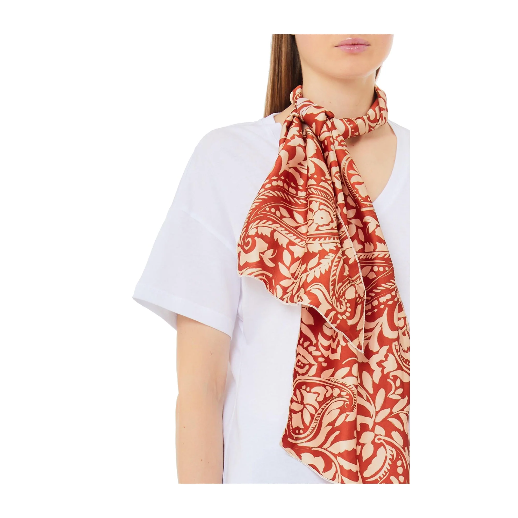 T-shirt Donna con foulard fantasia - Image 3