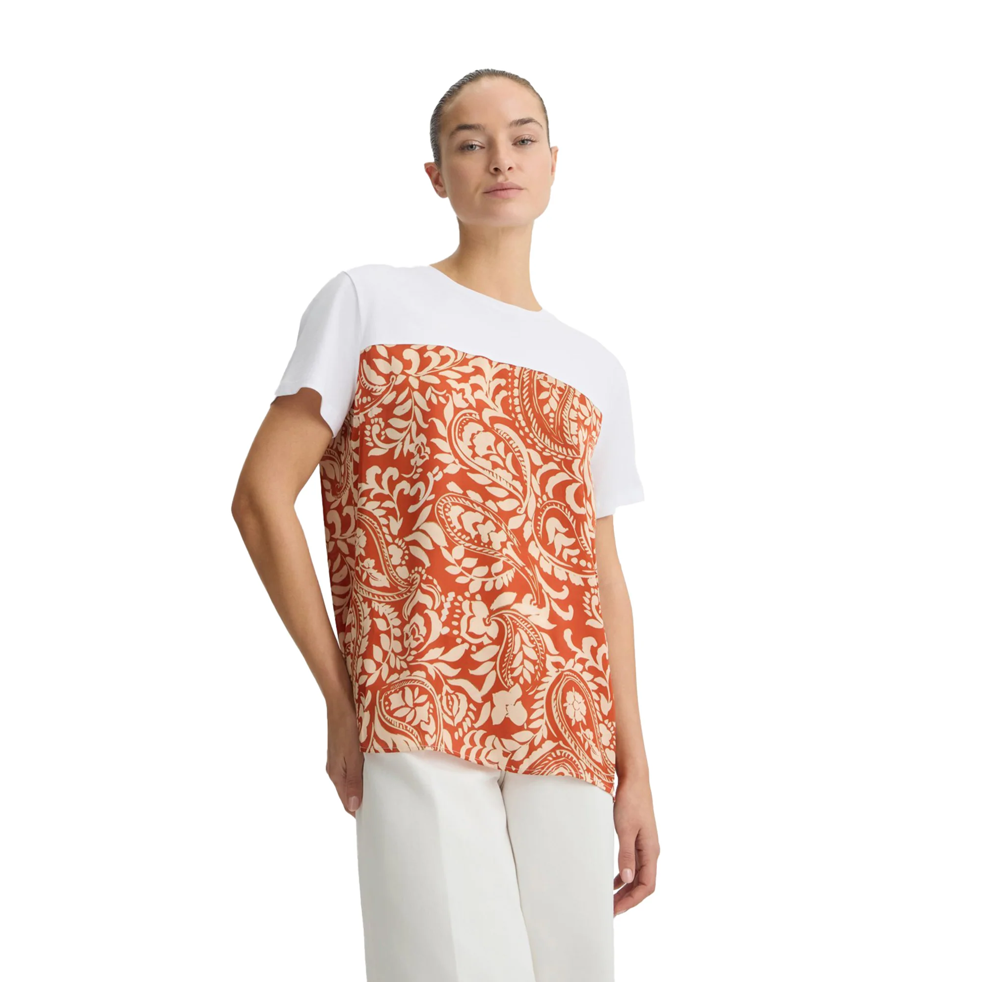 T-shirt Donna con dettaglio stampato Arancione - Image 2