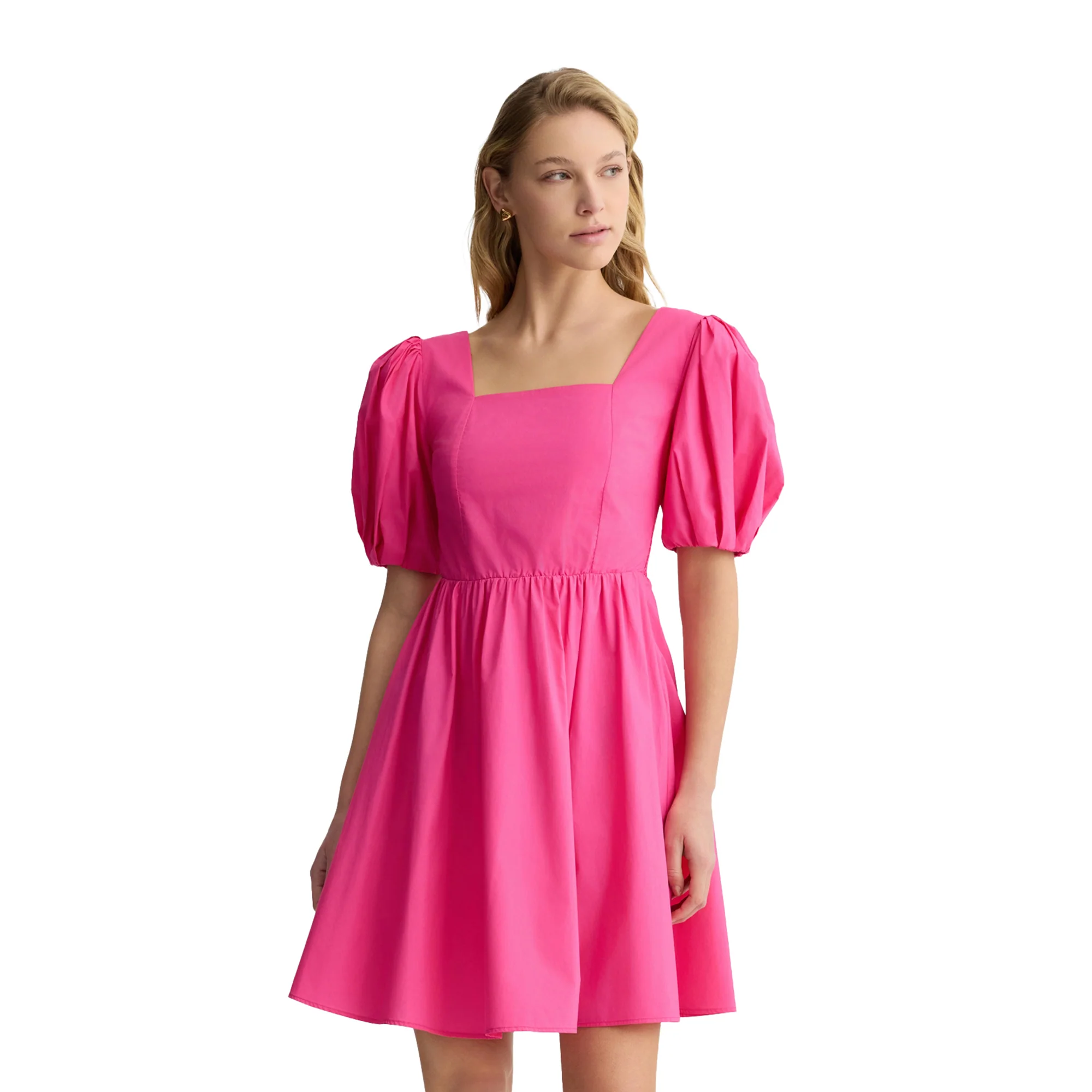 Abito corto Donna in popeline Rosa - Image 2