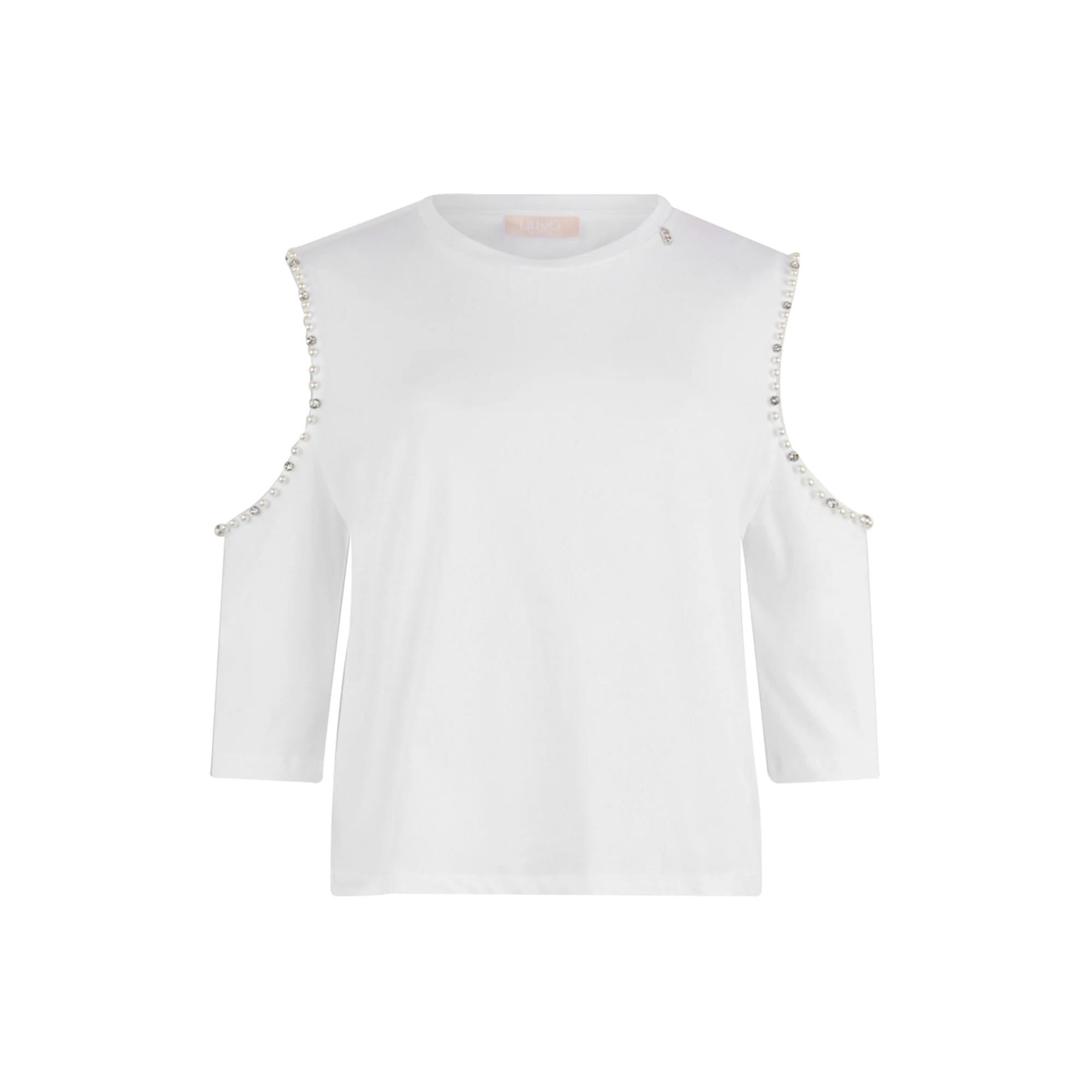 T-shirt Donna con oblò sulle maniche Bianco